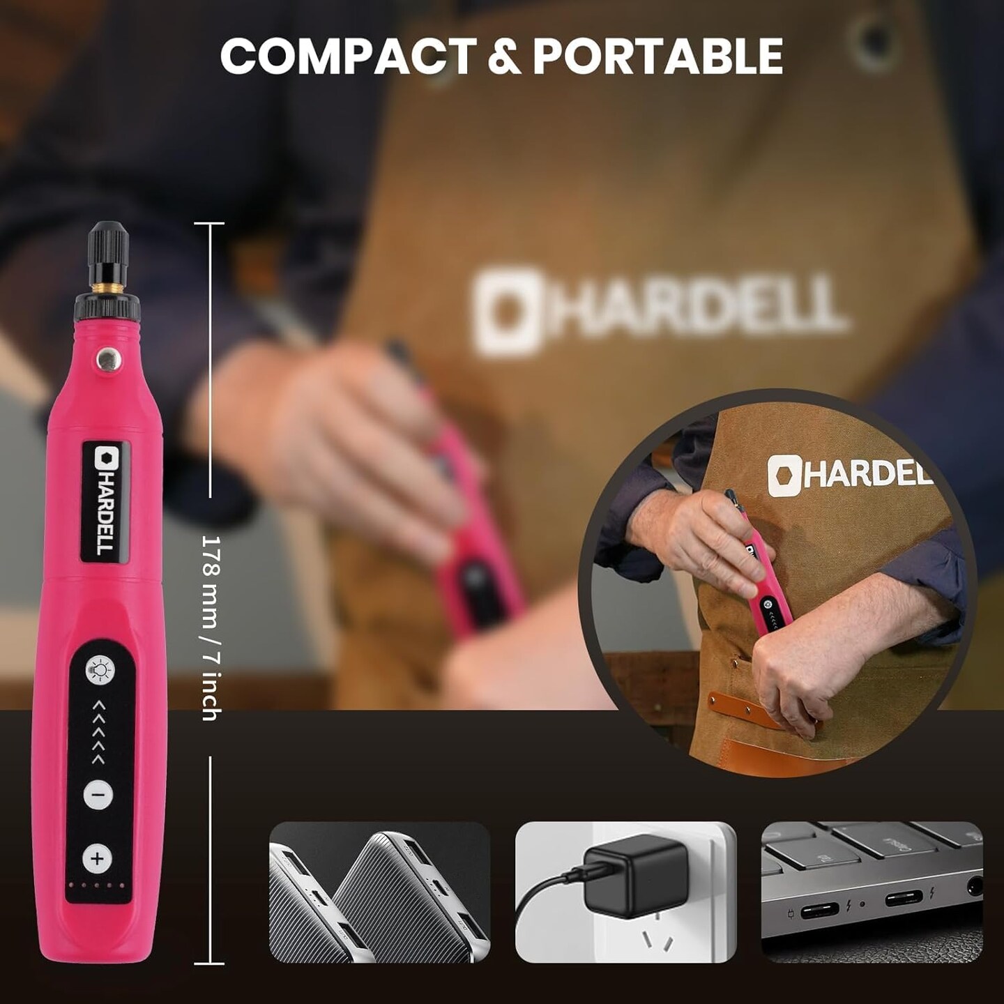 Mini Cordless Rotary Tool kit 3.7V, 18000RPM 5 Variable Speeds Rotary Tool with 36pcs Accessories, Rechargeable Battery, for Grinding, Drilling, Cutting, Sanding, Carving, DIY