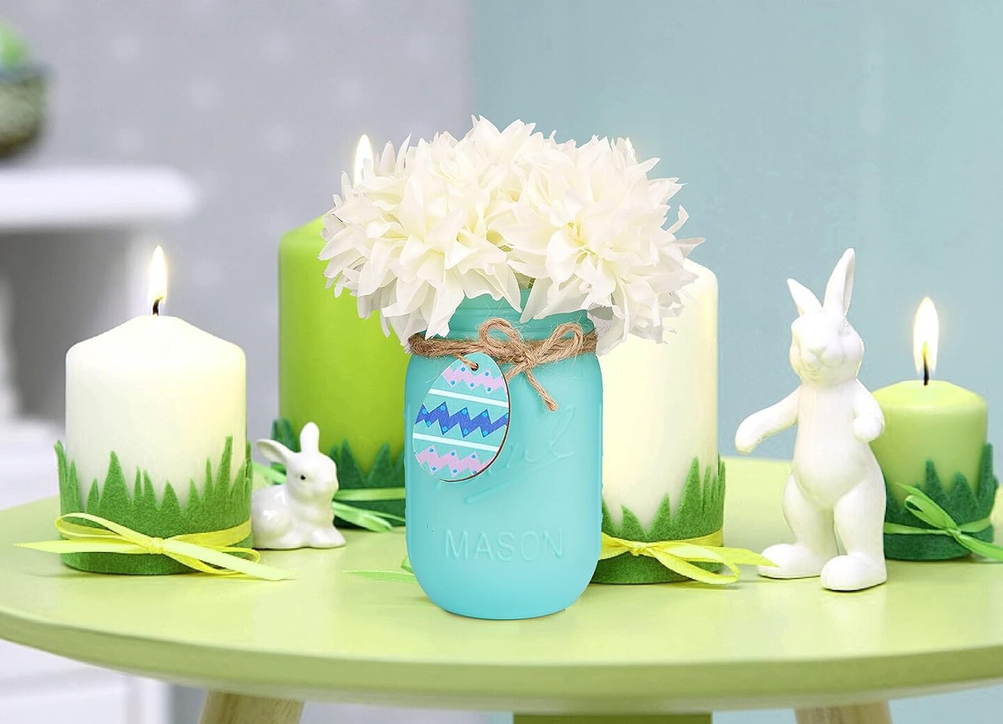Easter Mason Jar Centerpiece – Farmhouse, Rustic, Table Decor
