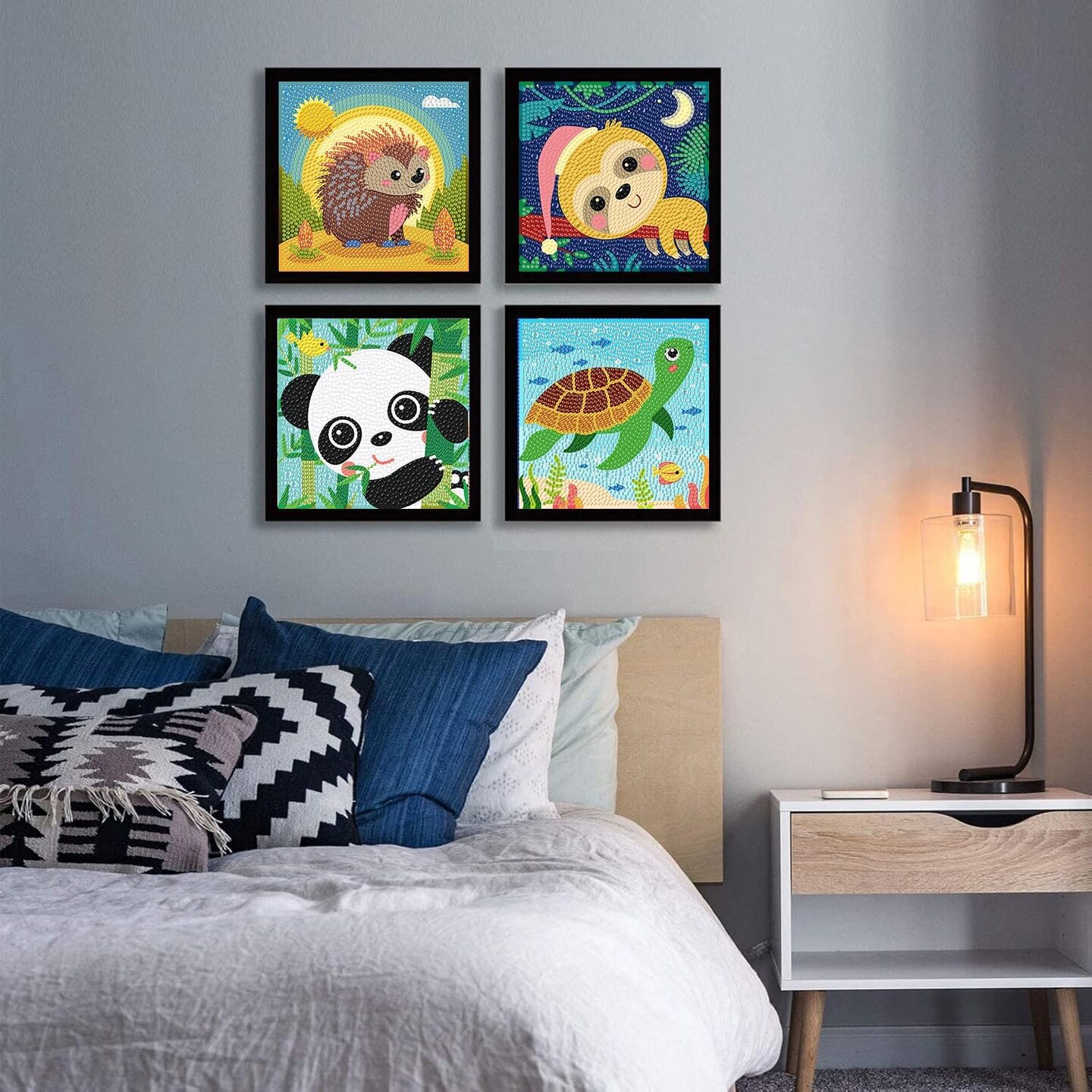 4 Pack 5D Cartoon Diamond Painting Kits for Kids Beginners