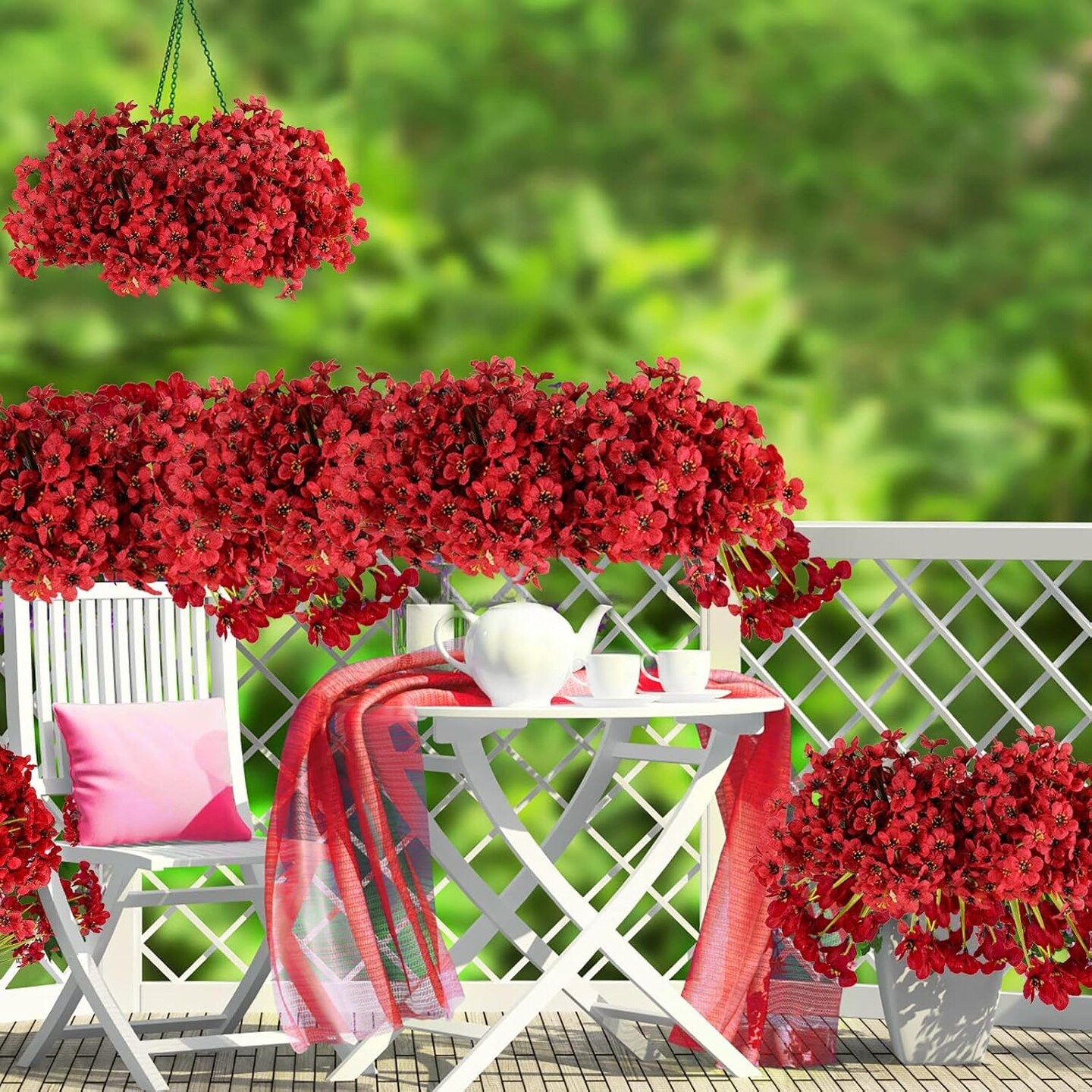 20 Bundles Artificial Flowers Outdoor UV Resistant Fake Flowers No Fade
