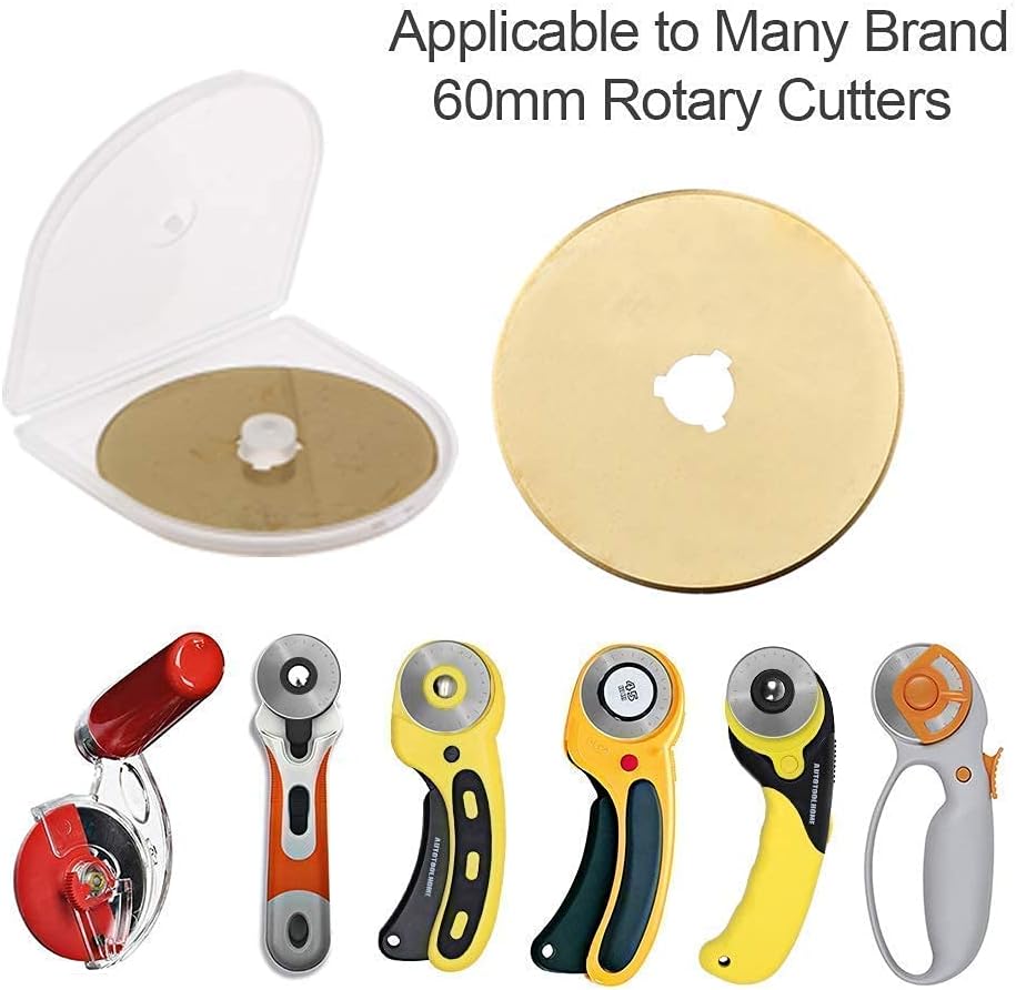 Titanium Rotary Cutter Blades 60mm 10 Pack Replacement Quilting Scrapbooking Sewing Arts Crafts Farbric Paper Cutting Tool