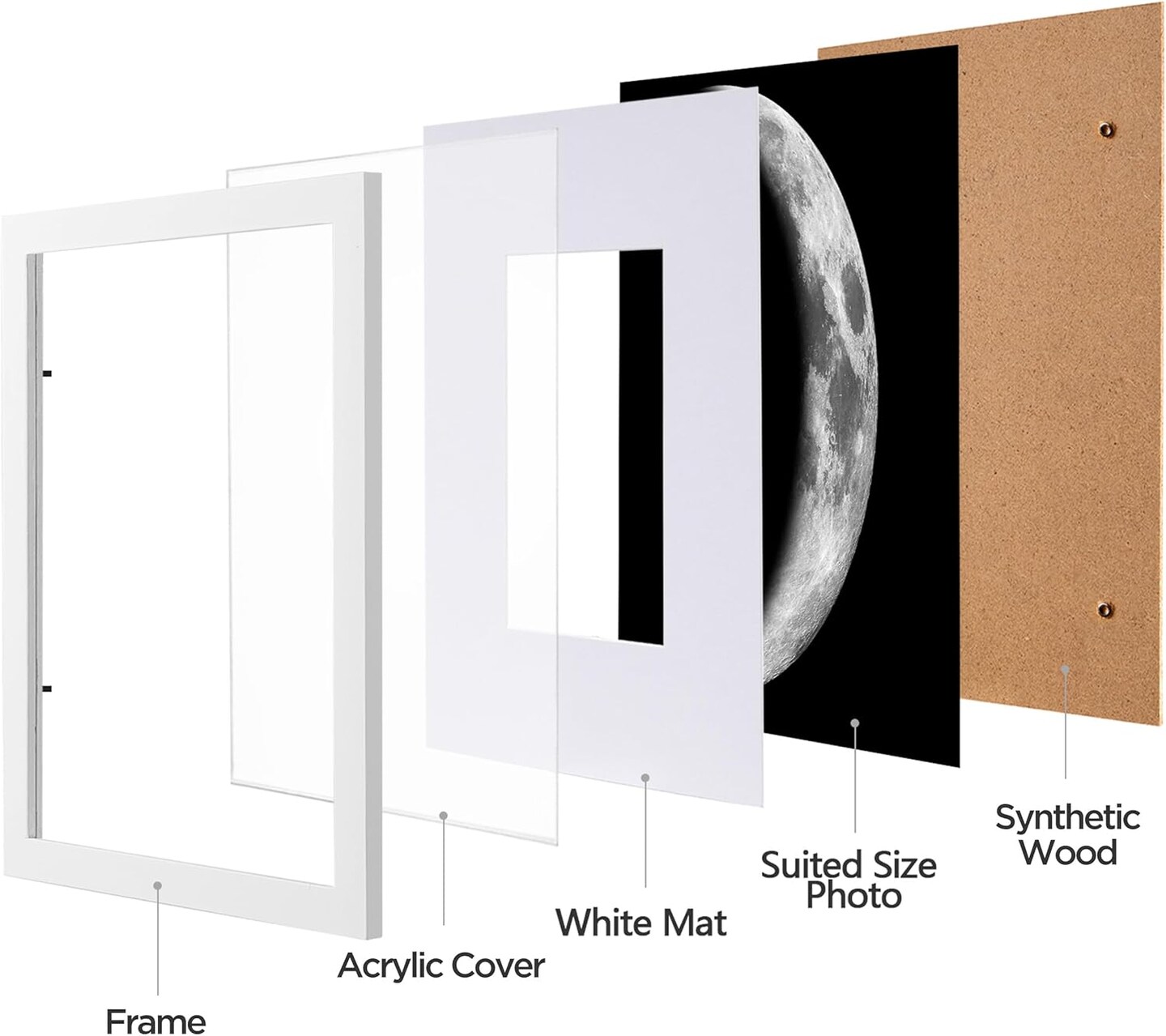 12x12 Picture Frame Set of 12, Display Pictures 8x8 with Mat or 12x12 without Mat, Gallery Wall Frame Set for Home Decoration, Picture Frames Collage Wall Decor, White
