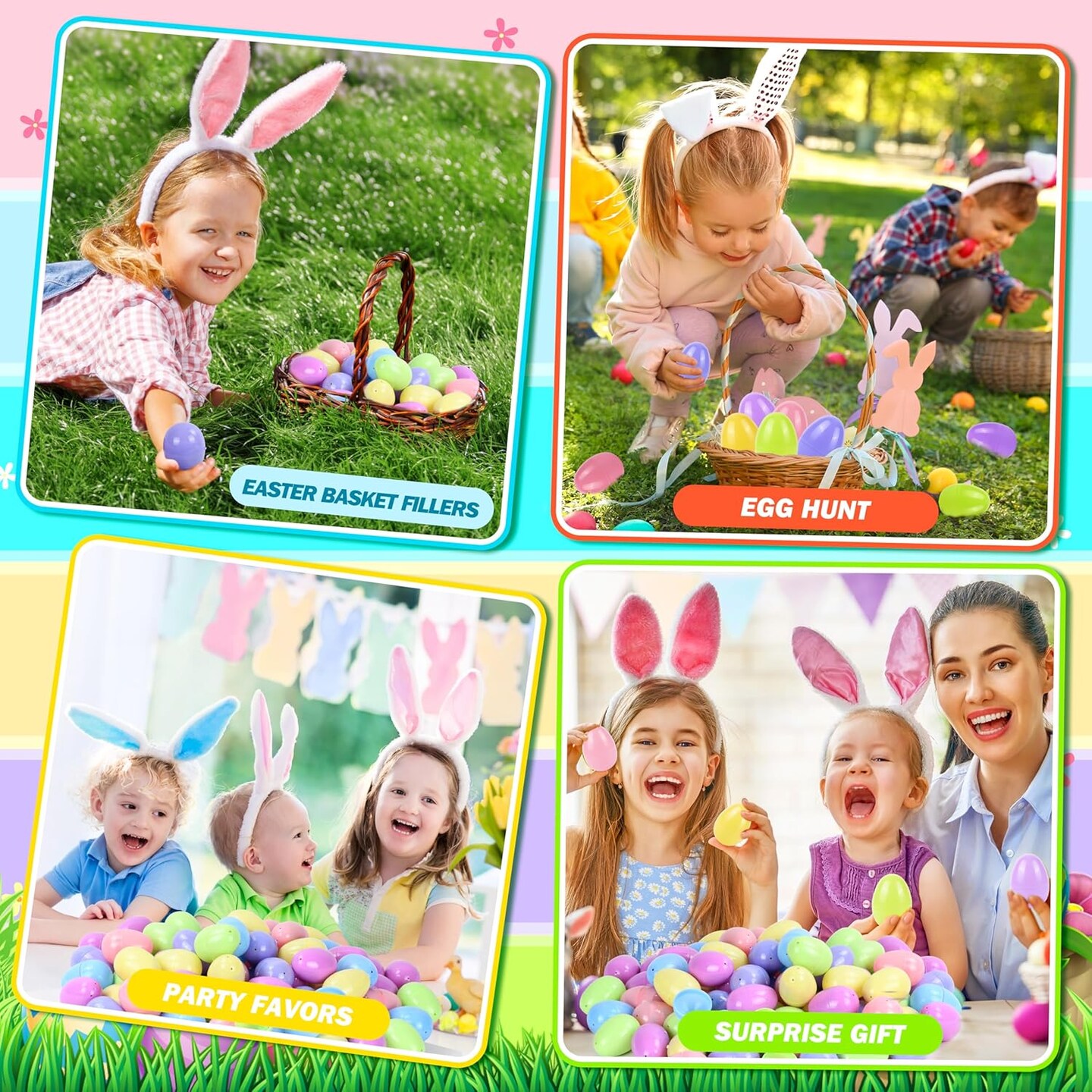 120 Pcs Pastel Colorful Plastic Easter Eggs Bulk, 2.3 ", Fillable Empty Easter Eggs for Fillling Candy, Treats, Easter Hunt Basket Suffers Fillers