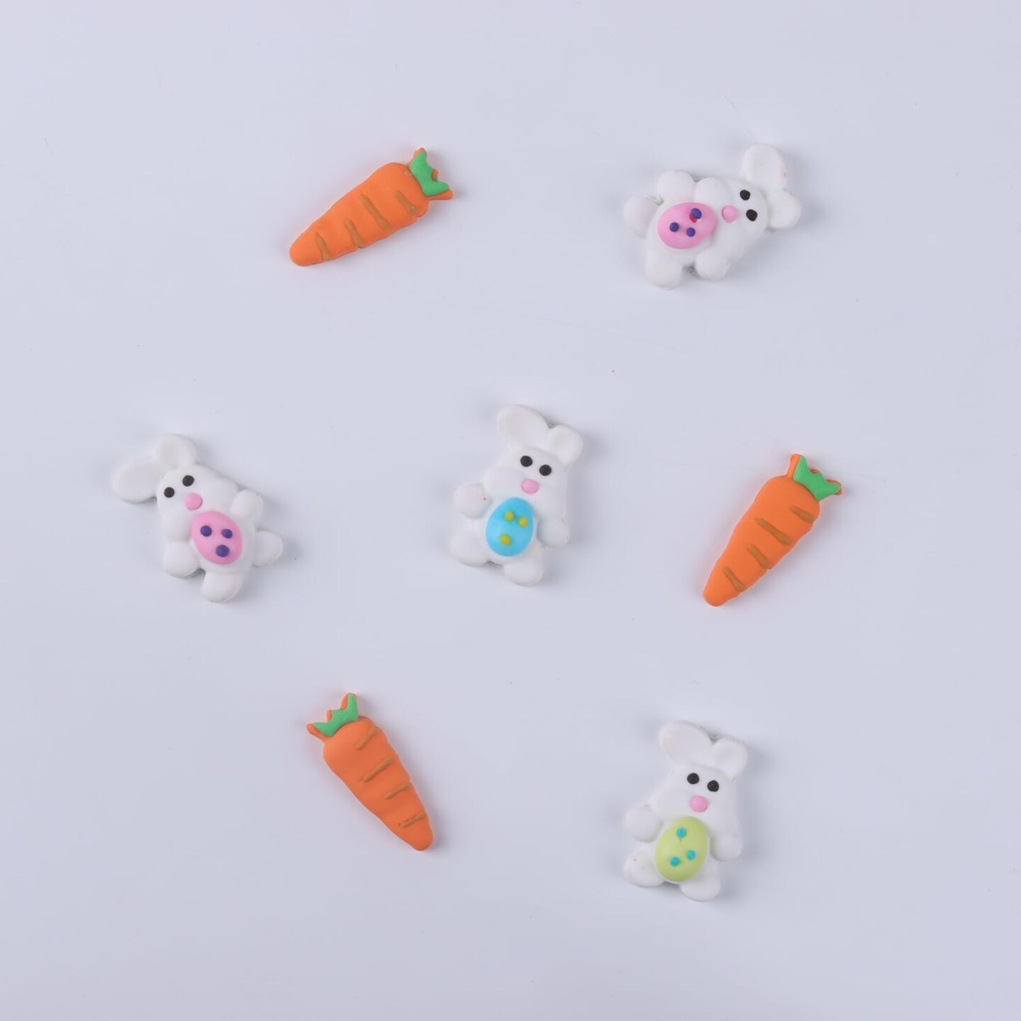 Edible Easter Cookie Decorations Easter Rabbit with Eggs, Carrot Sprinkles for Cupcakes, Cake, Macaron, Cookies, and Cakecicles Decorating