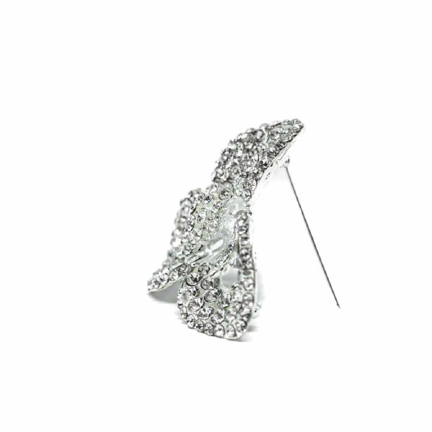 Lily Flower Rhinestone Brooch Pin For Bridal Clothing DIY Crafts 2 Inch