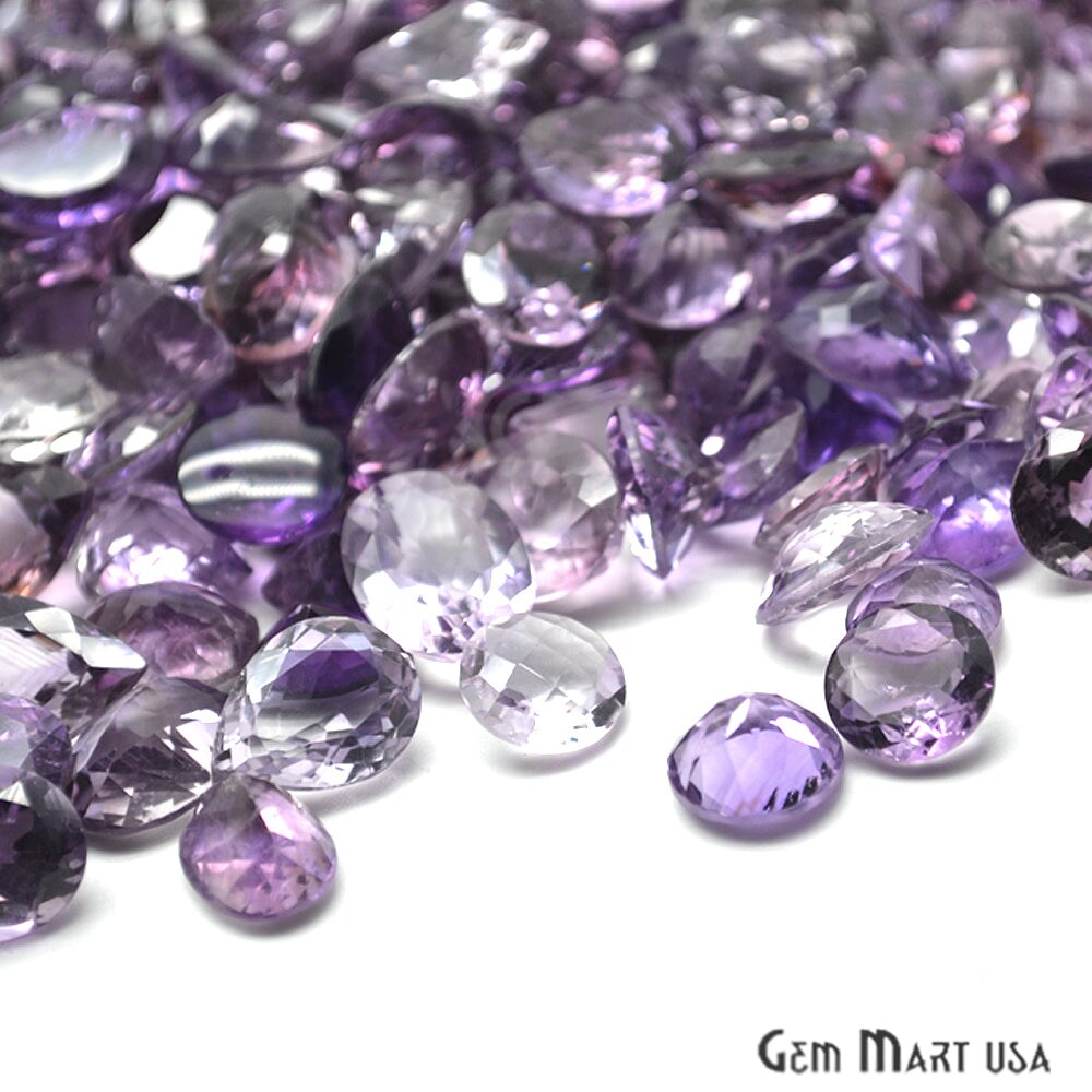 Amethyst Gemstone, 100% Natural Faceted Loose Gems, February Birthstone, 10-20mm, 100 Carats