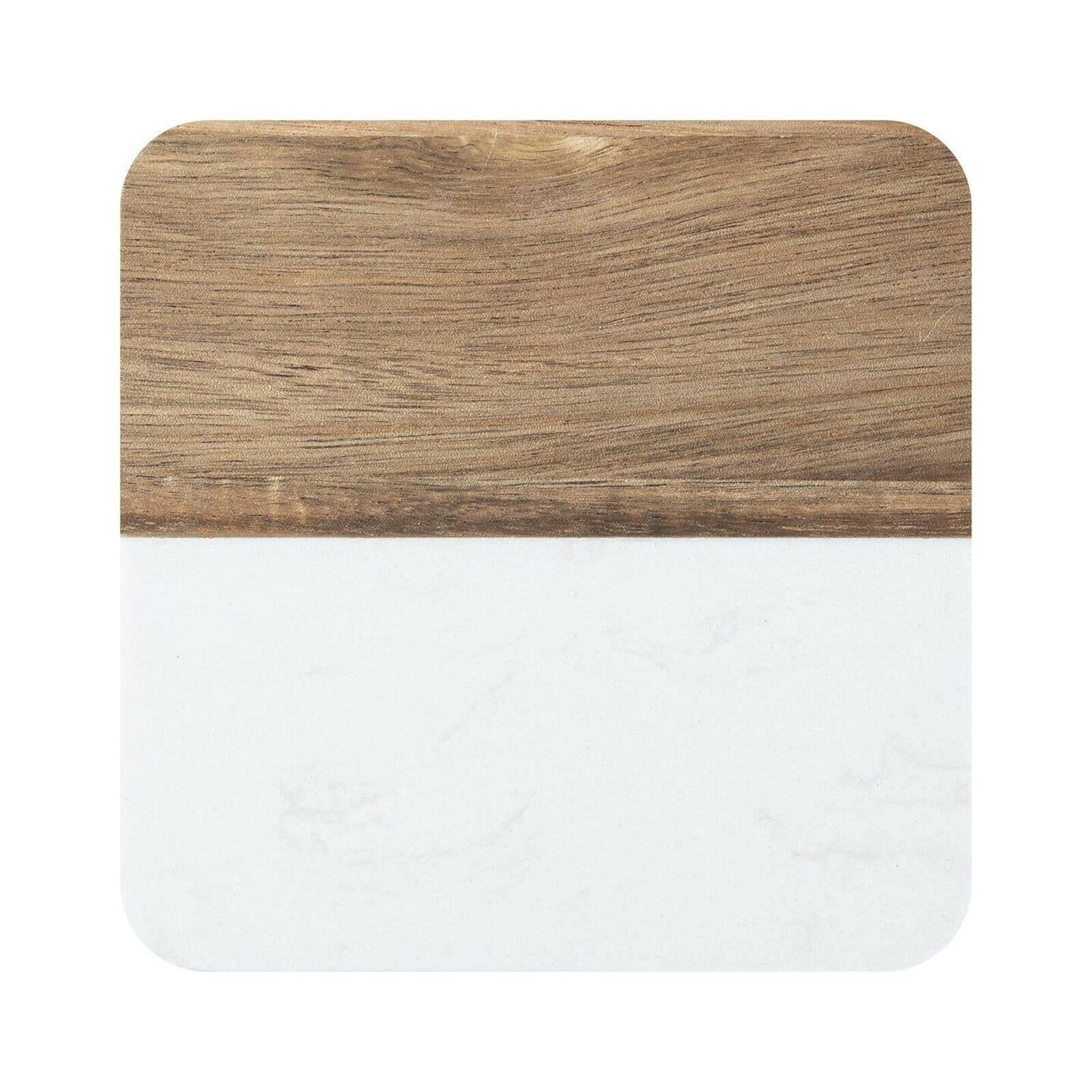 Craft Express 4 Pack Engravable Square Marble and Wood Coasters – 4"x4" Laser-Ready