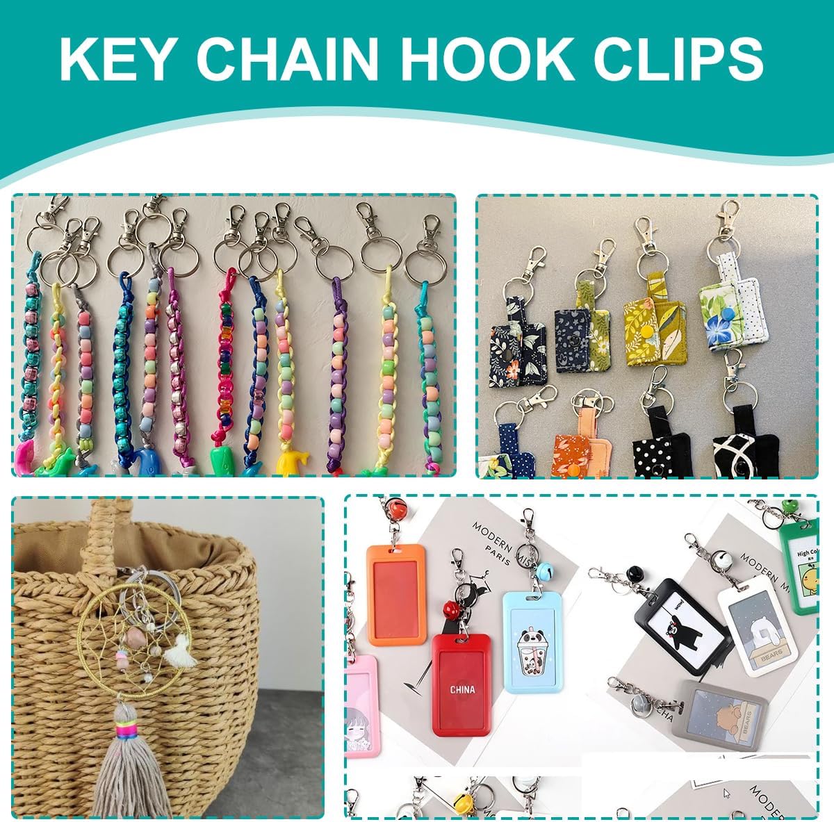 60PCS Metal Keychain Kit - 30 Swivel Lobster Claw Clasps & 30 Split Rings for Jewelry Making, DIY Crafts, Key Organizers (Silver)
