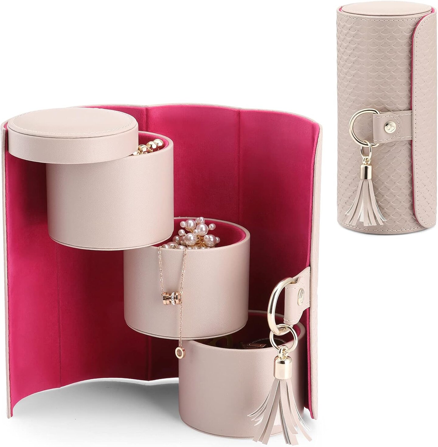 Viaggio Small Travel Jewelry Case – Essential Accessories Organizer for Women, Perfect Gift for Travelers, Bridesmaids, Mom, Friends, and Couples