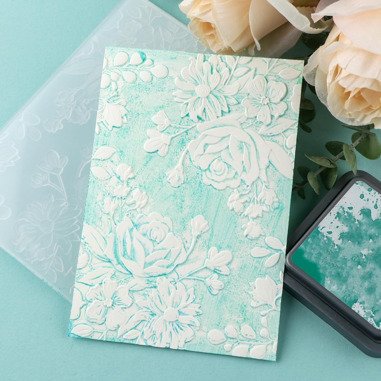 3D Flowers Embossing Folders for Card Making,Embossing Template Paper Card Embossing Stencil for DIY Scrapbooking Photo Album Card Paper Craft Decoration
