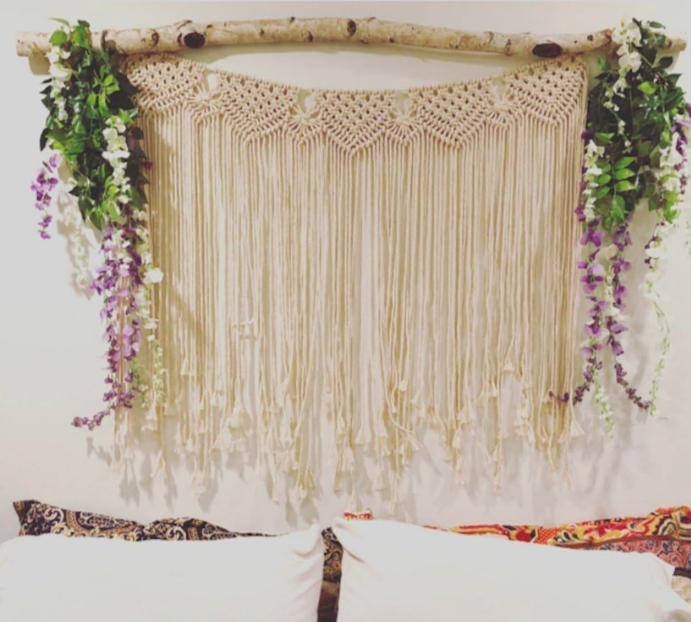 Macrame Wall Hanging Boho Wedding Hanger Cotton Handmade Wall Art Home Wall Decor
