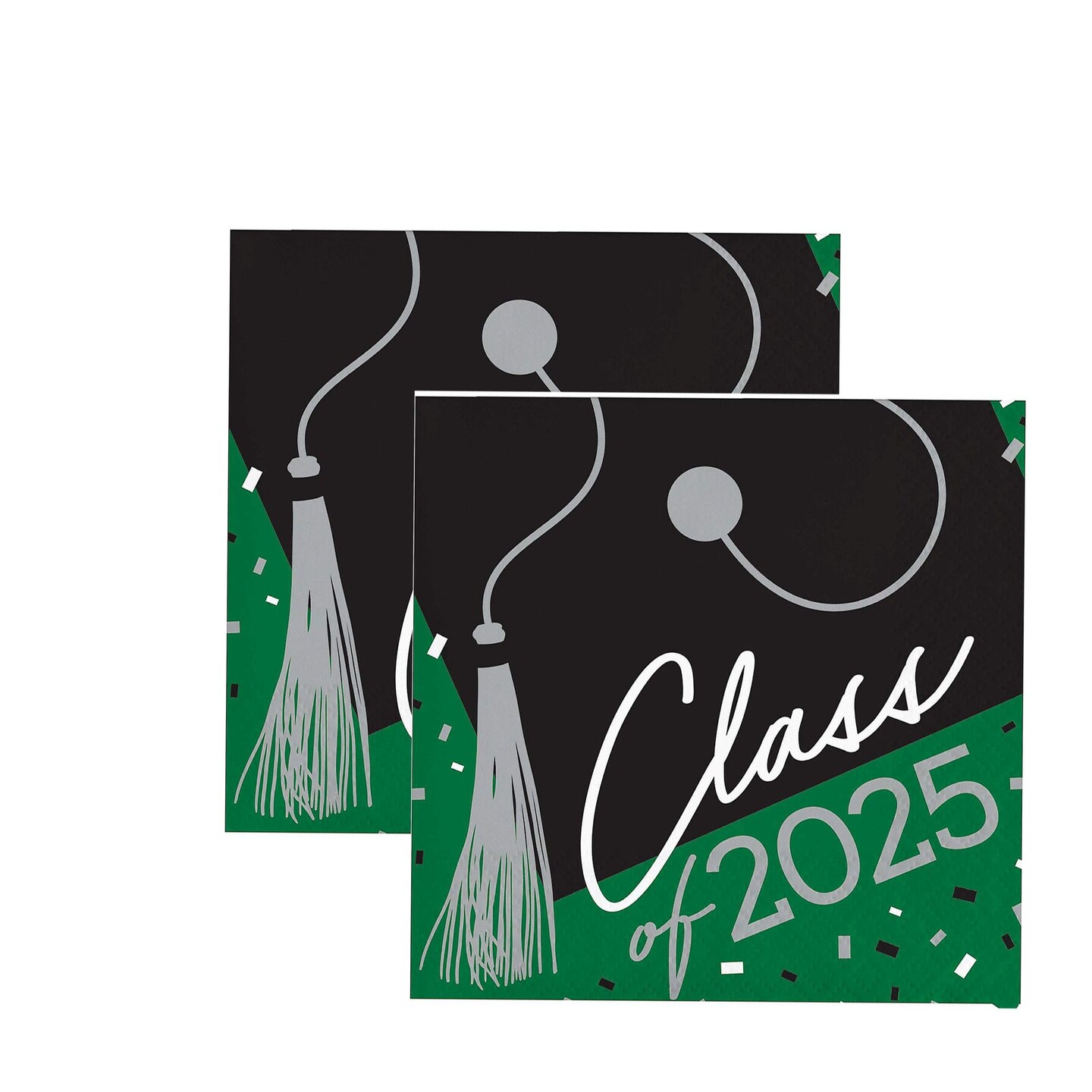 School Spirit Green Class of 2025 Beverage Napkins Kit 108 Count