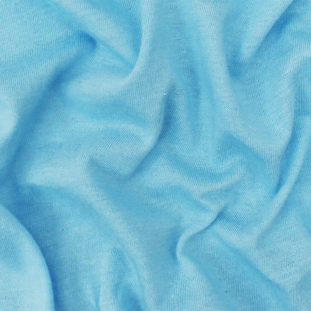Blue Organic Cotton Stretch Spandex Solid Jersey Knit Fabric By the Yard