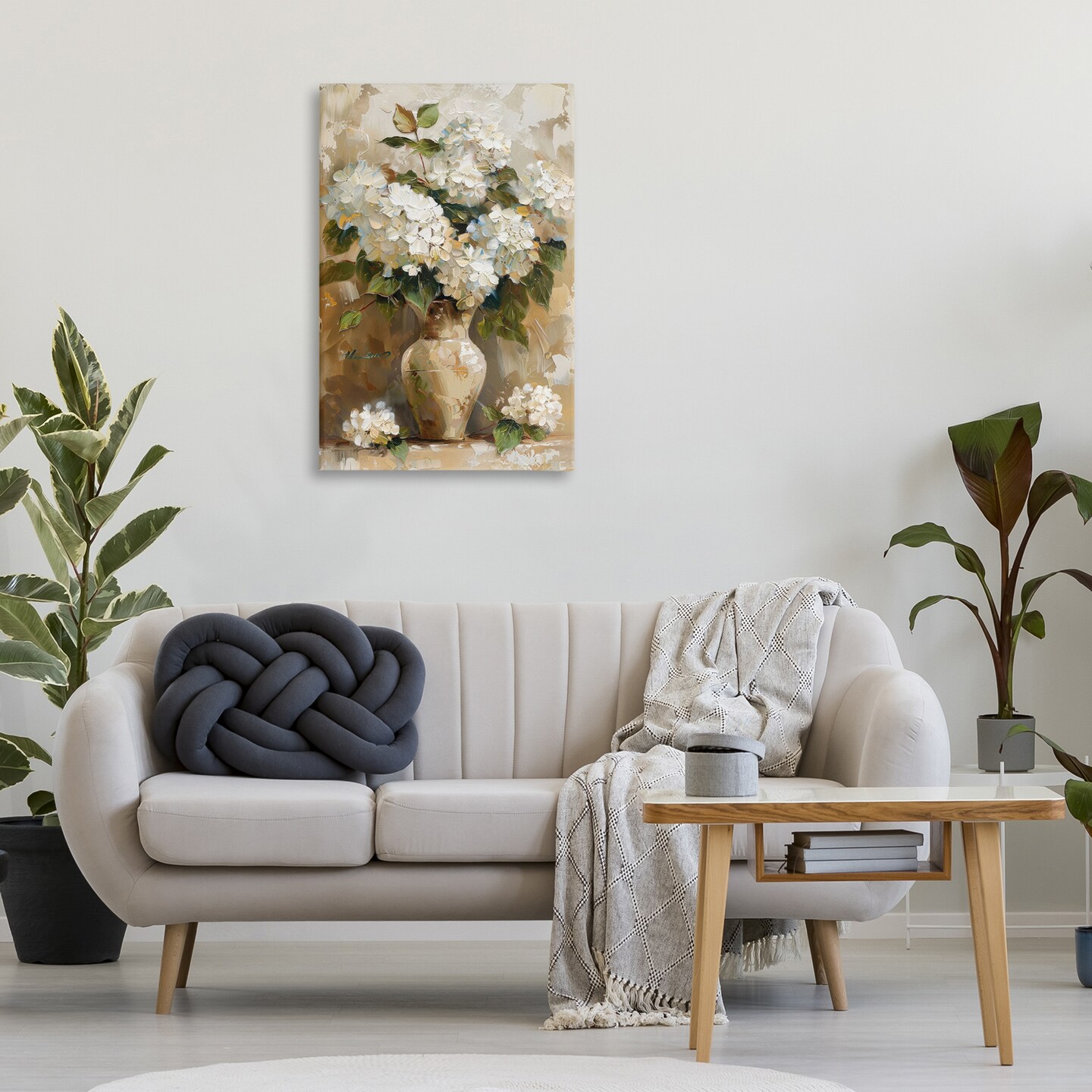 Stupell Industries Vintage White Hydrangeas Canvas Wall Art Design by LSR Design Studio