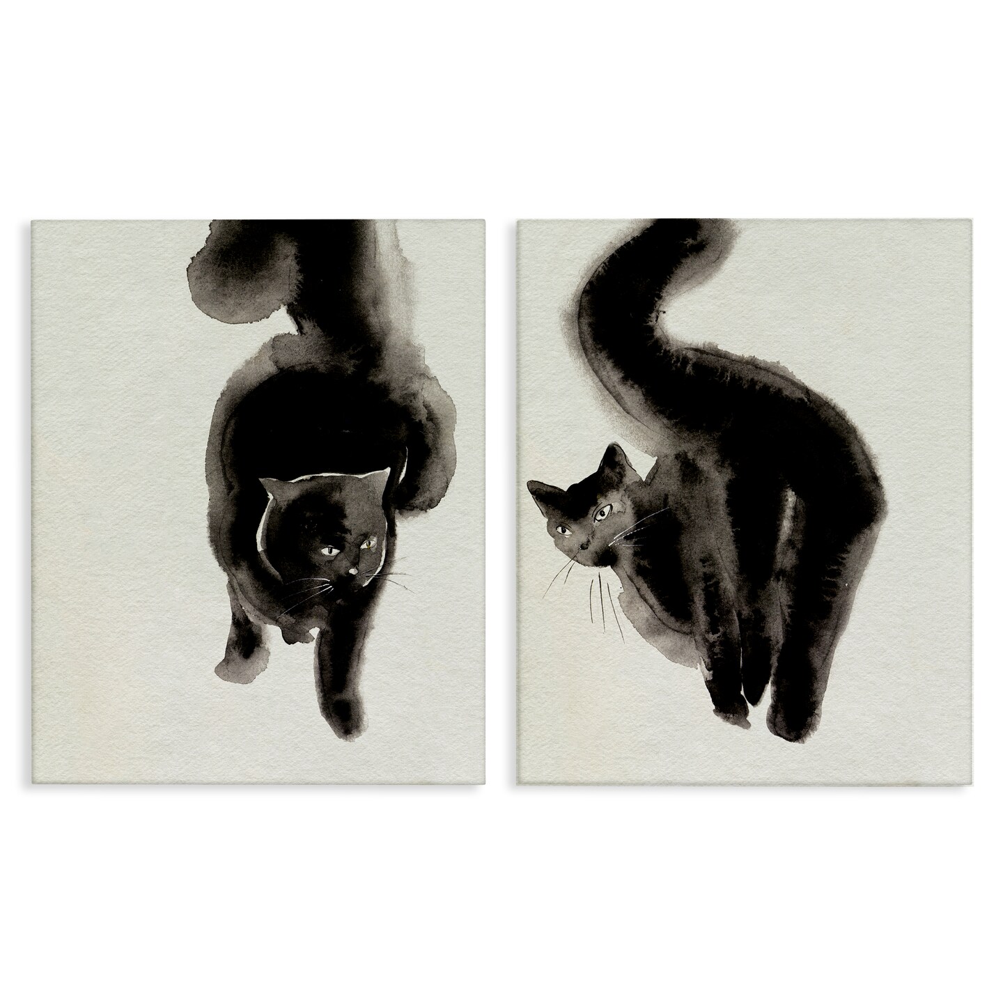 Stupell Industries Minimal Black Cats 2pc Canvas Wall Art Set Design by Melissa Wang