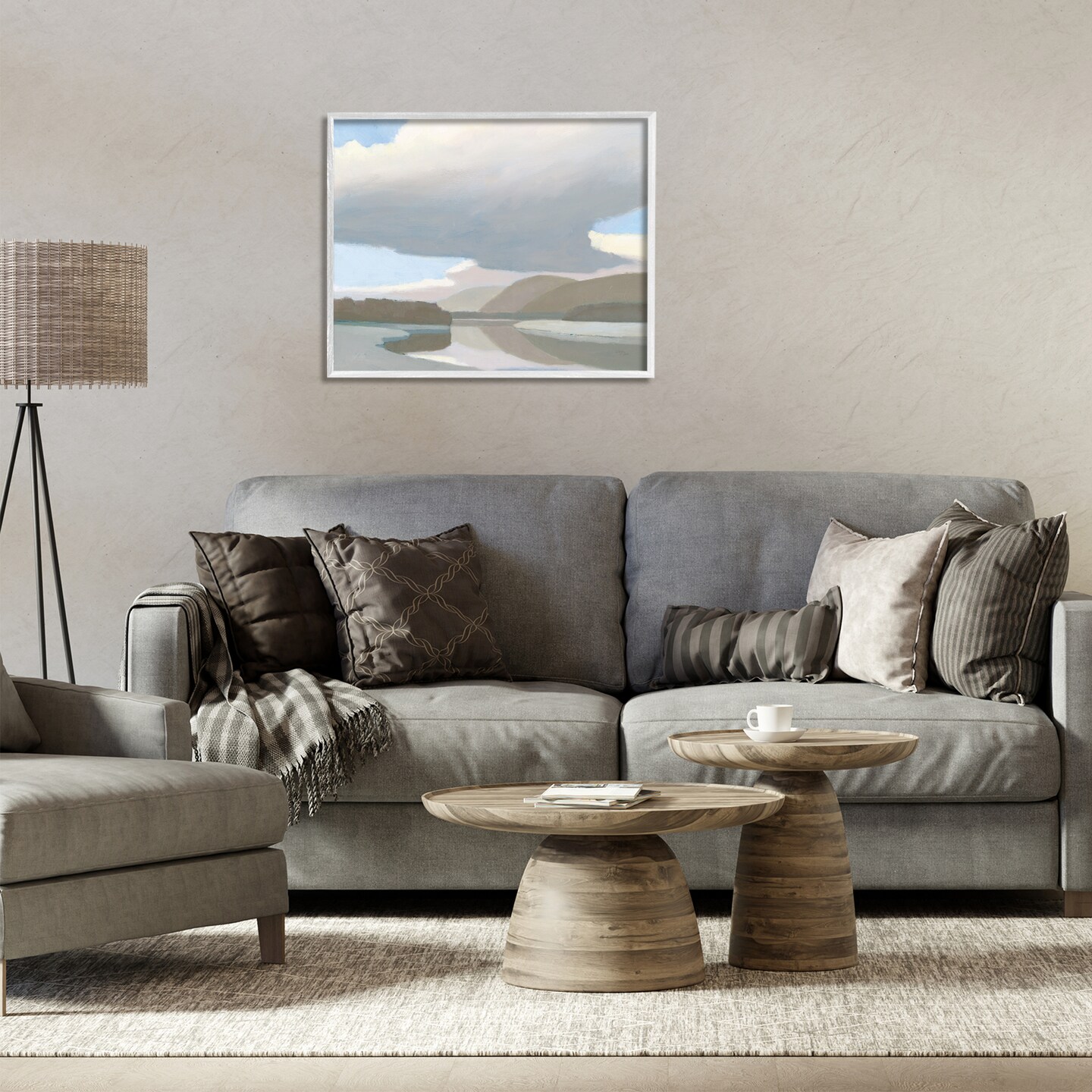 Stupell Industries Mountain Reflections Abstraction Framed Giclee Wall Art Design by Wellington Studio