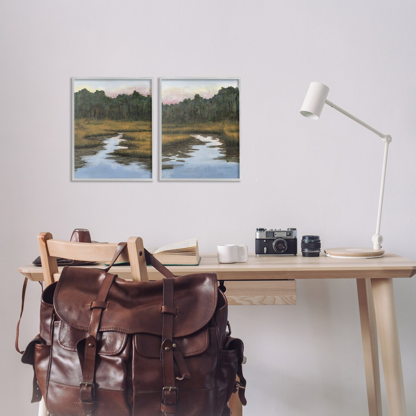 Stupell Industries Natural Creek in Countryside 2pc Framed Giclee Wall Art Set Design by Michael Willett