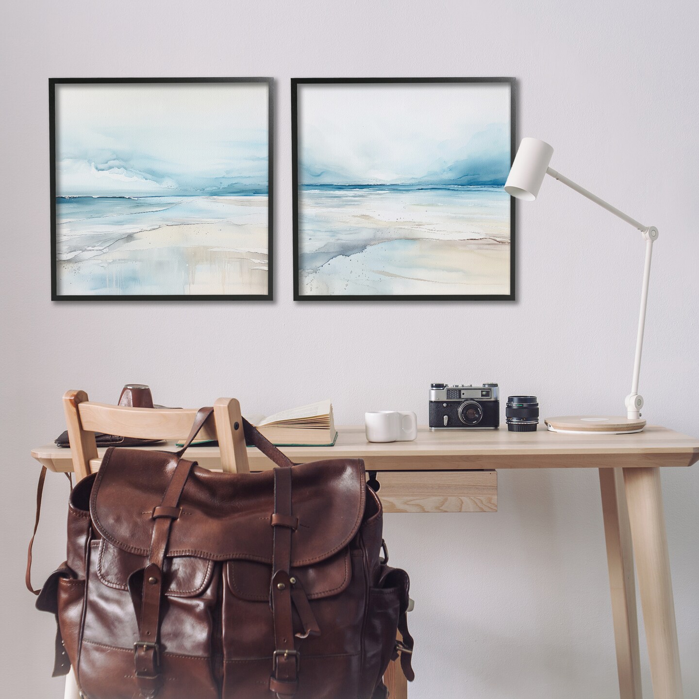 Stupell Industries Ocean Tide Abstraction 2pc Framed Giclee Wall Art Set Design by Irena Orlov