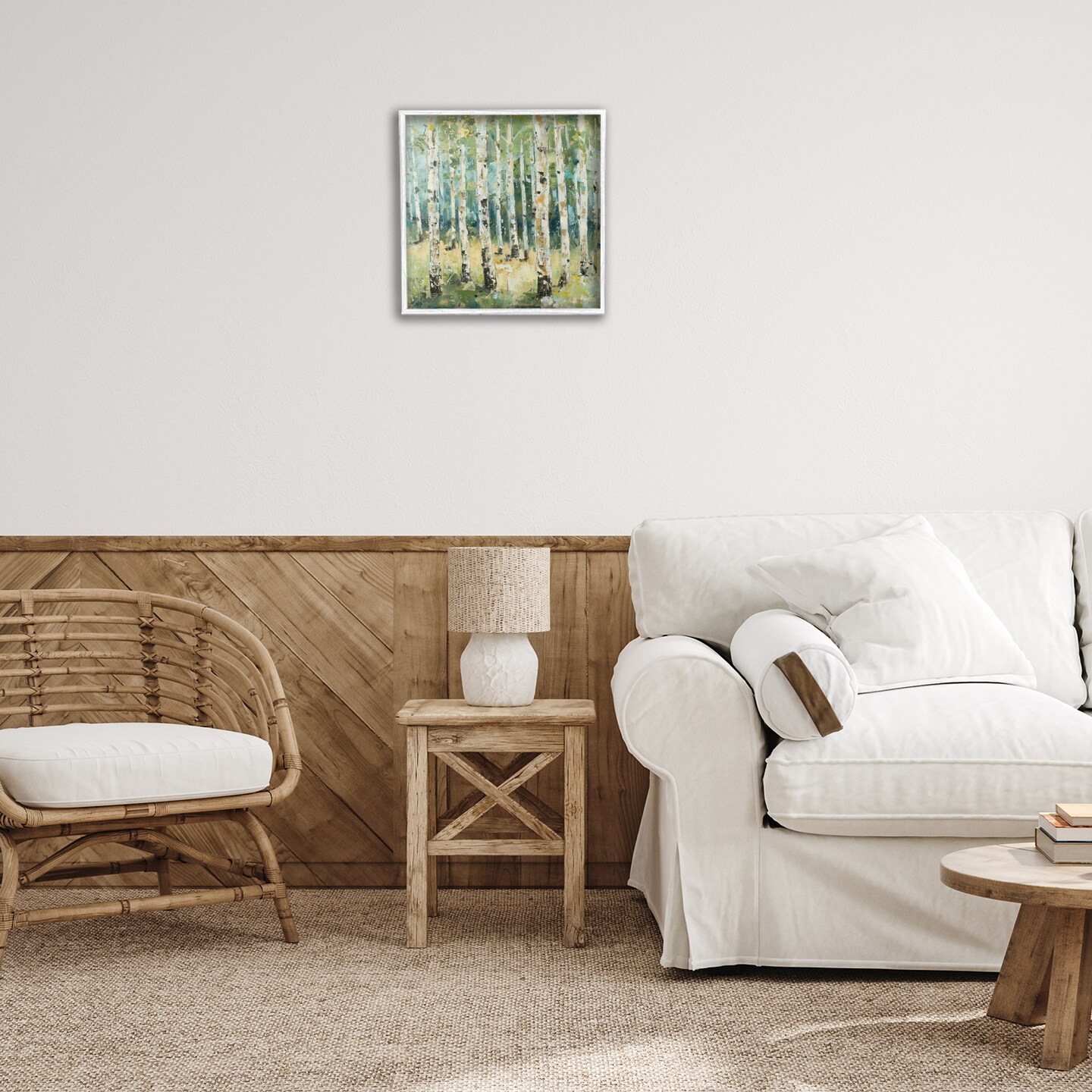 Stupell Industries Natural Birch Grove Framed Giclee Wall Art Design by LSR Design Studio