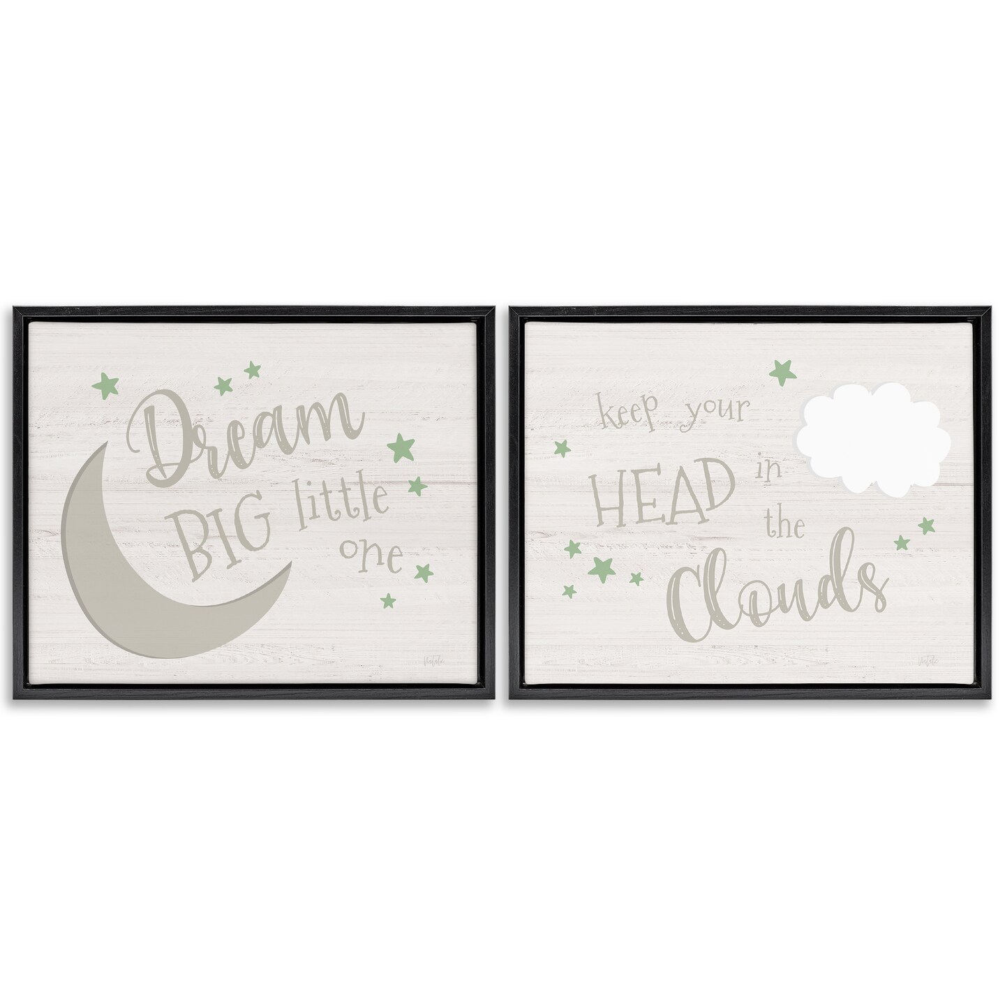 Stupell Industries Nursery Dreams Quotes 2pc Floater Framed Canvas Wall Art Set Design by Natalie Carpentieri