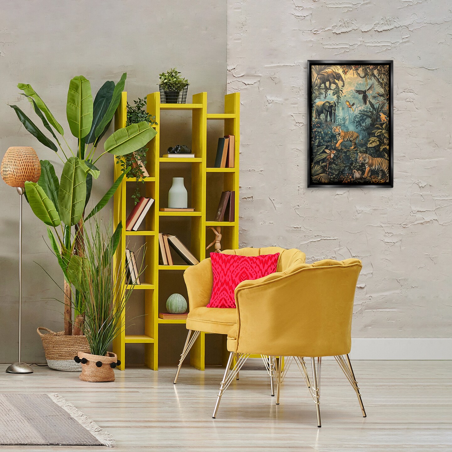 Stupell Industries Vintage Rainforest Jungle Floater Framed Canvas Wall Art Design by Franklyn Gregory