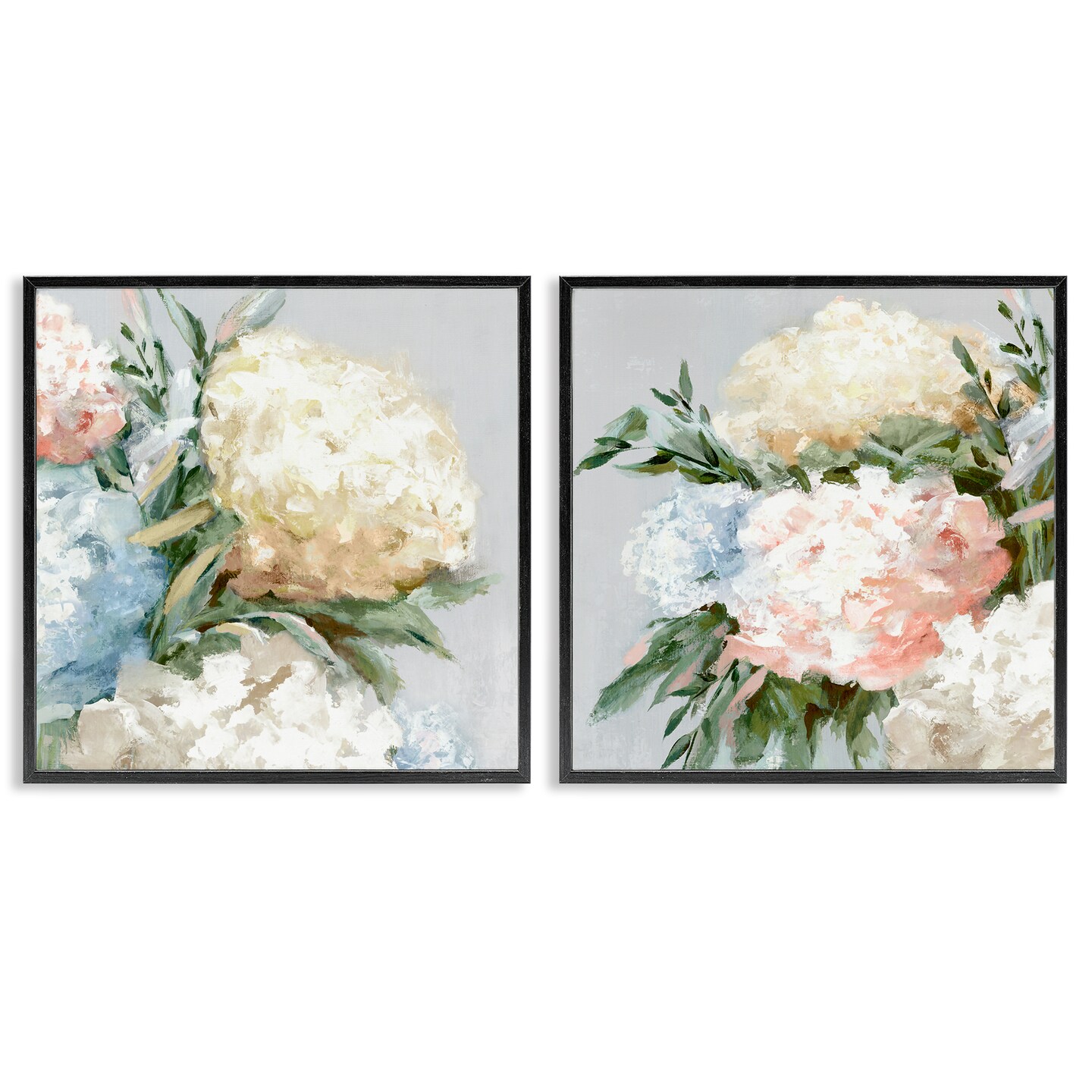 Stupell Industries Pastel Blooming Hydrangeas 2pc Framed Giclee Wall Art Set Design by Alex Black