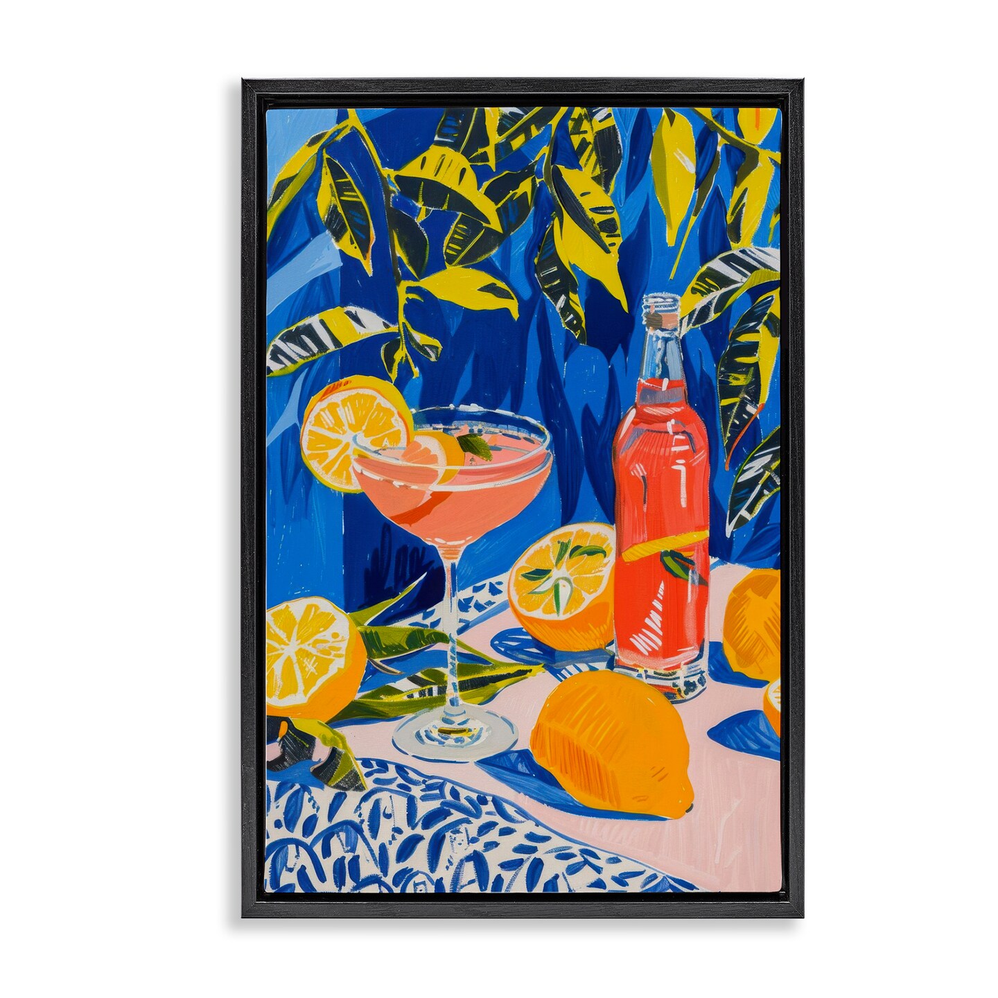Stupell Industries Citrus Cocktail Still Life Floater Framed Canvas Wall Art Design by LSR Design Studio