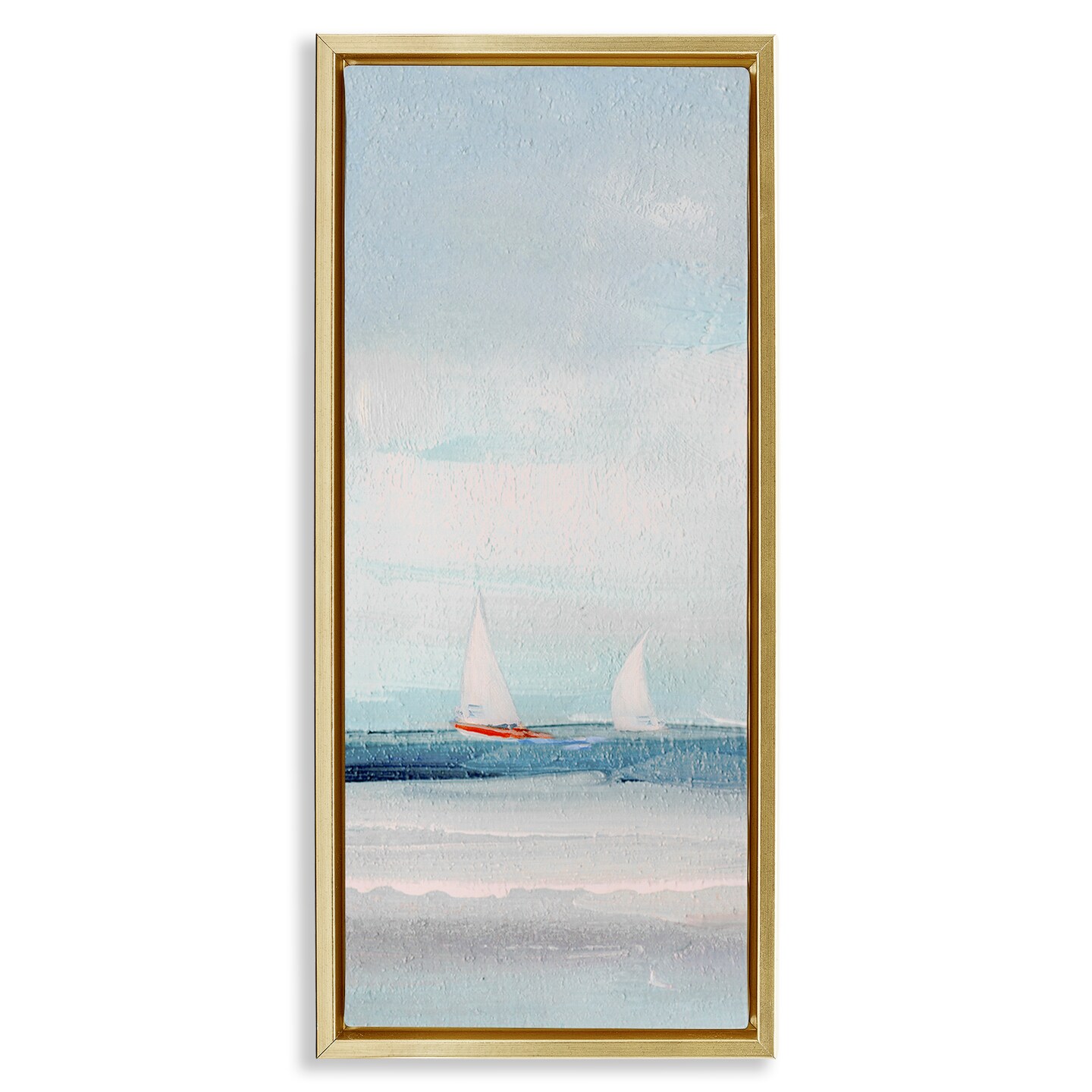 Stupell Industries Sailboat Pair Floating Floater Framed Canvas Wall Art Design by Sally Swatland