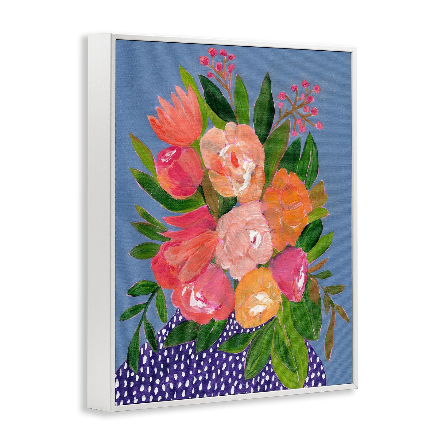 Stupell Industries Modern Speckled Flower Vase Framed Giclee Wall Art Design by Nikita Jariwala