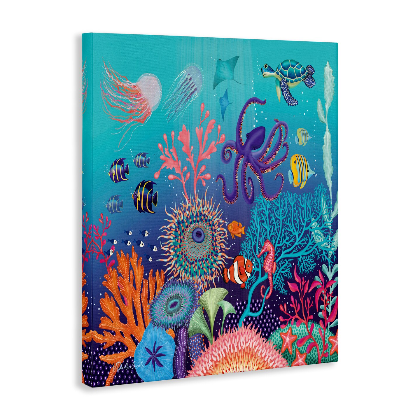 Stupell Industries Magical Underwater Reef Canvas Wall Art Design by Darlene Seale