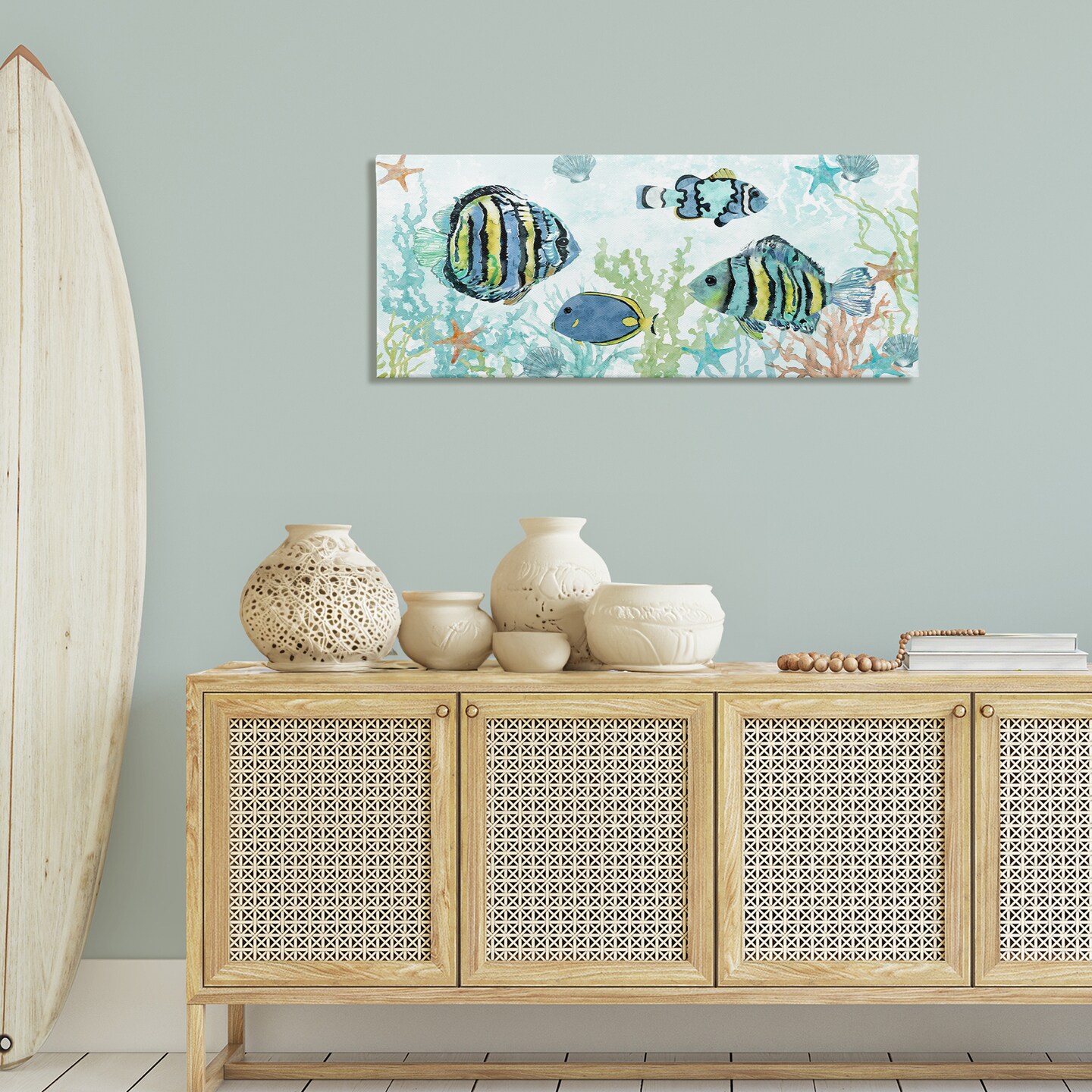 Stupell Industries Various Fish Underwater Canvas Wall Art Design by Carol Robinson