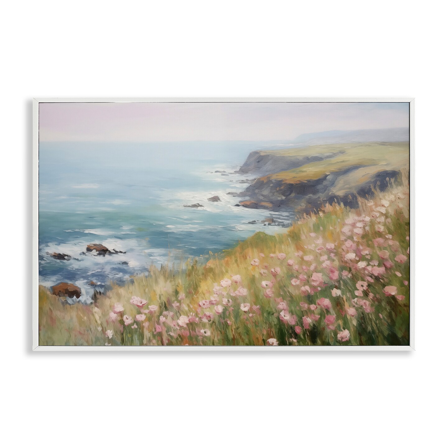 Stupell Industries Pink Wildflower View Framed Giclee Wall Art Design by LSR Design Studio