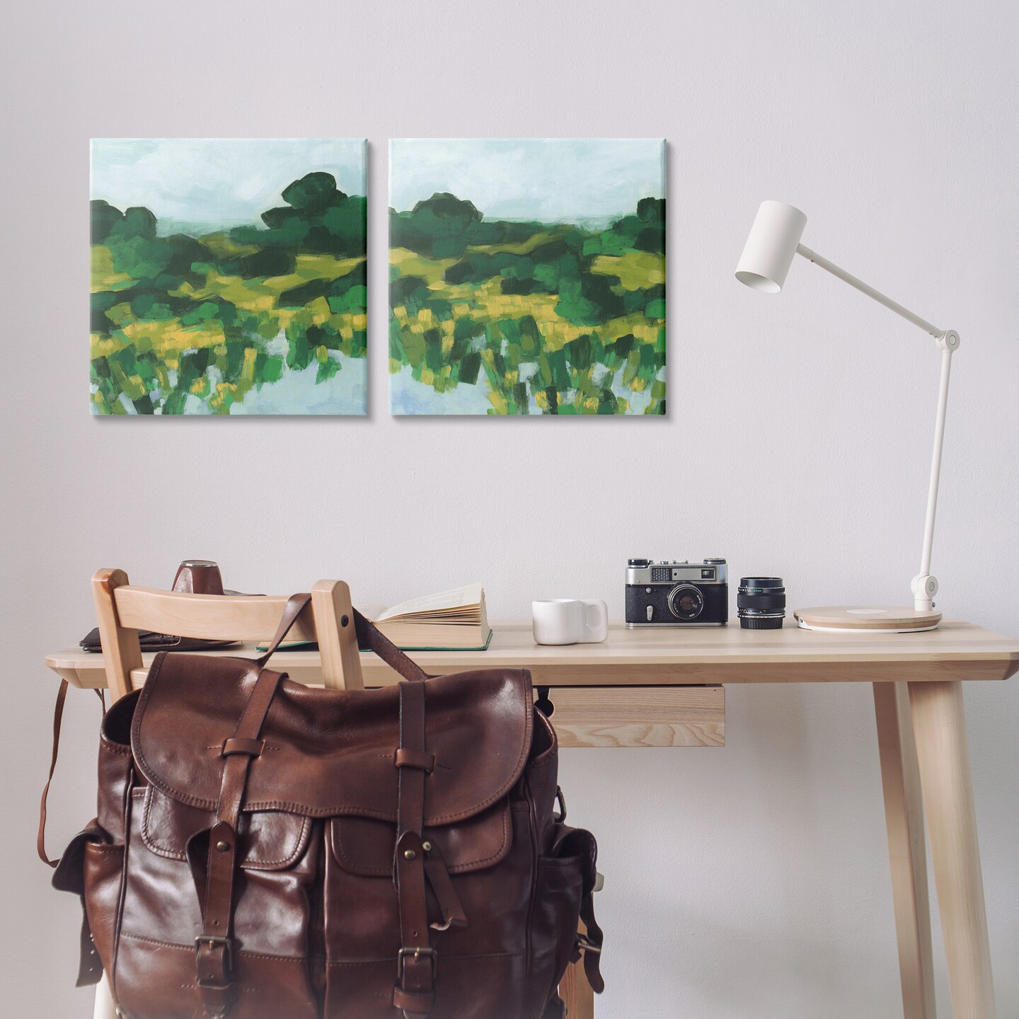 Stupell Industries Reflecting Green Nature 2pc Canvas Wall Art Set Design by June Erica Vess