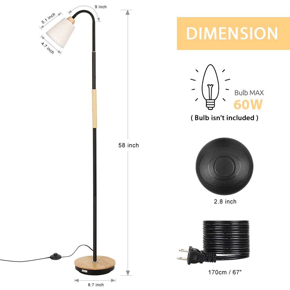 Modern Floor Lamp 360° Adjustable Standing Lamp Tall Reading Lamp Living Room