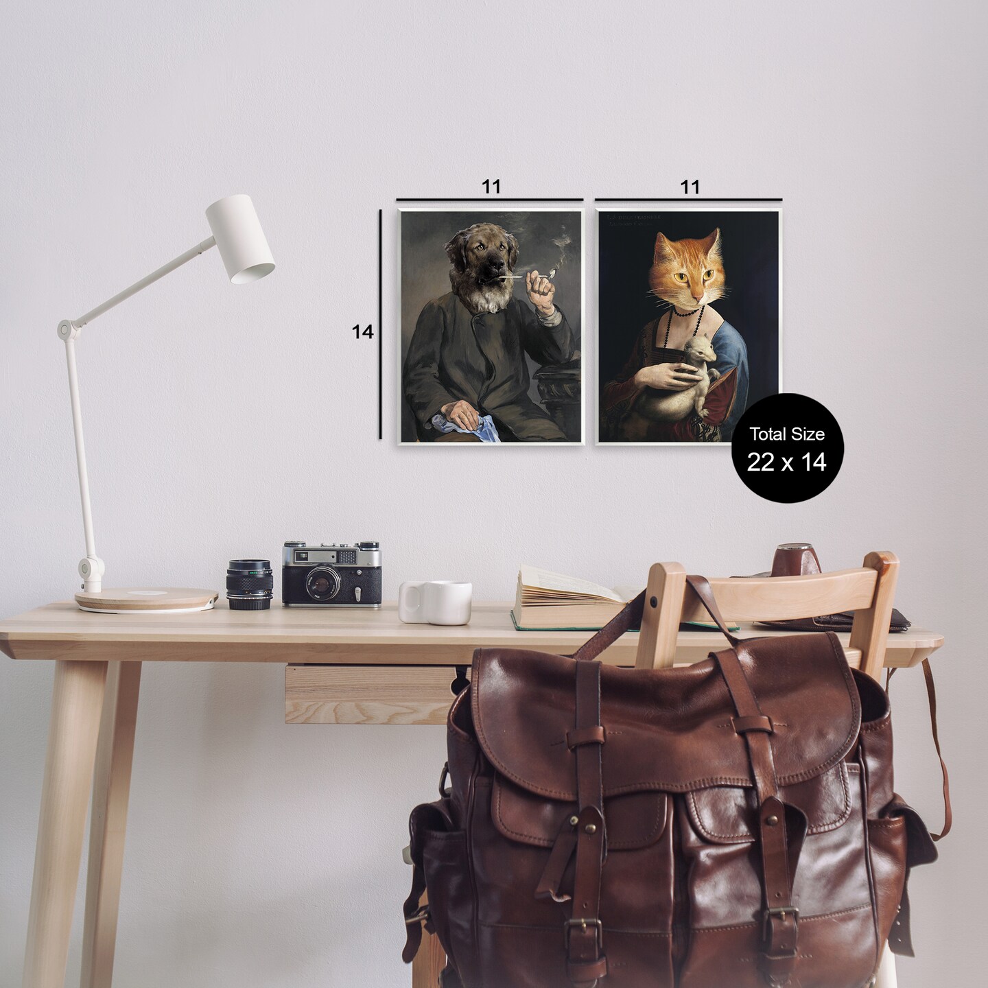 Stupell Industries Historical Painting Animals 2pc Wall Plaque Art Set Design by Alicia Longley