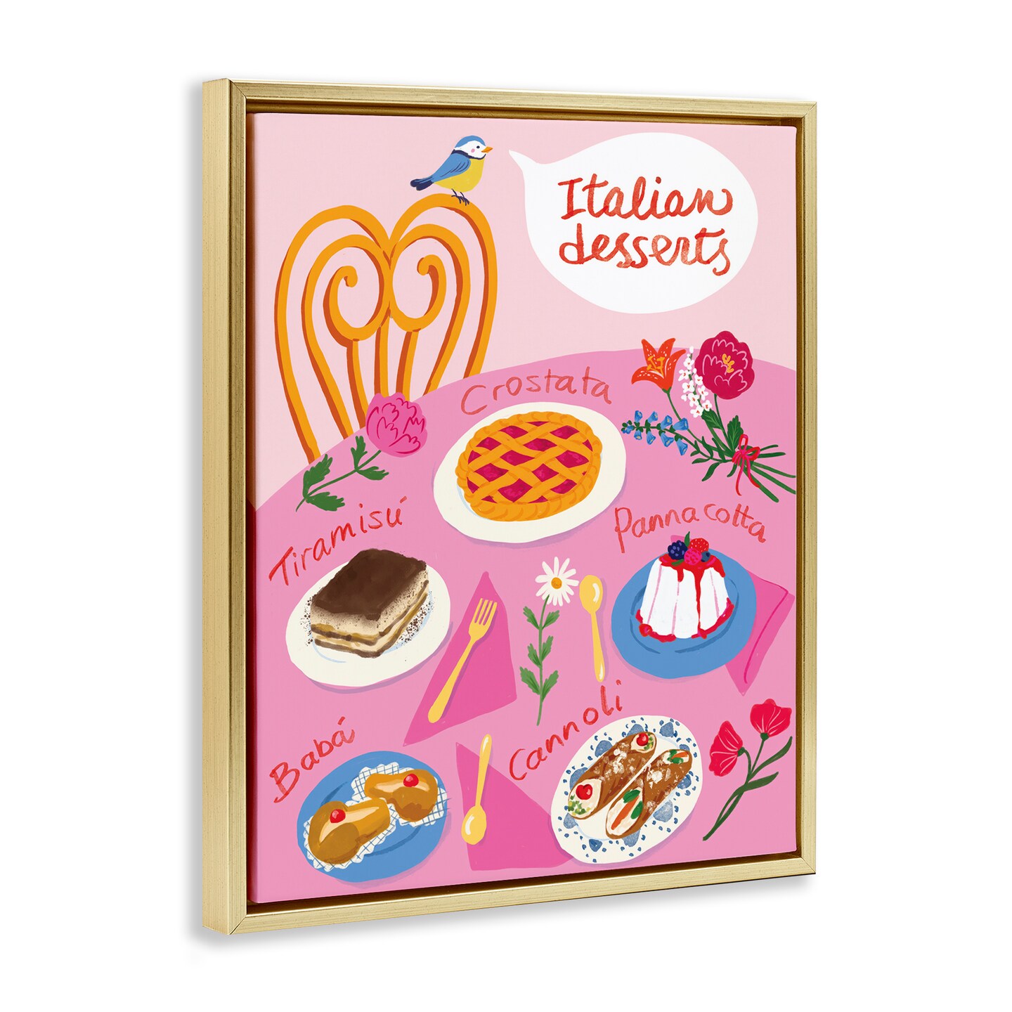 Stupell Industries Italian Desserts Table Floater Framed Canvas Wall Art Design by Be Ni La