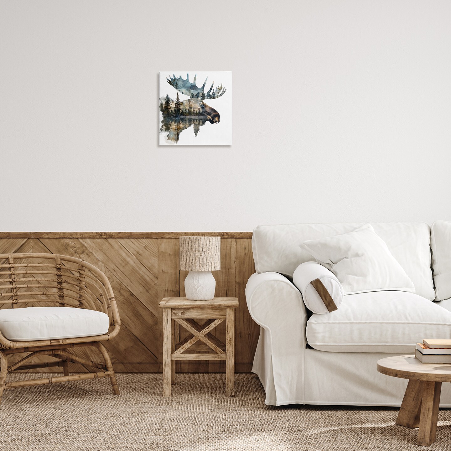 Stupell Industries Moose Head Silhouette Canvas Wall Art Design by LSR Design Studio