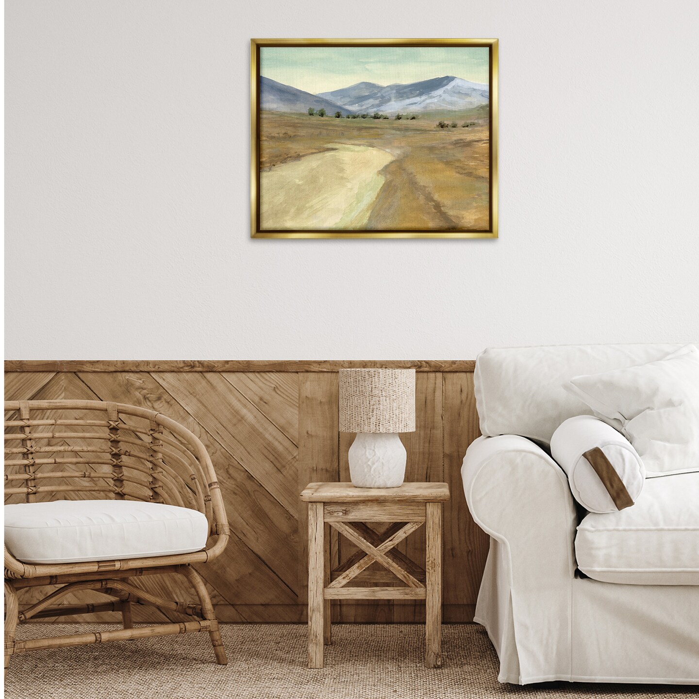 Stupell Industries Distant Desert Mountains Floater Framed Canvas Wall Art Design by Michael Willett