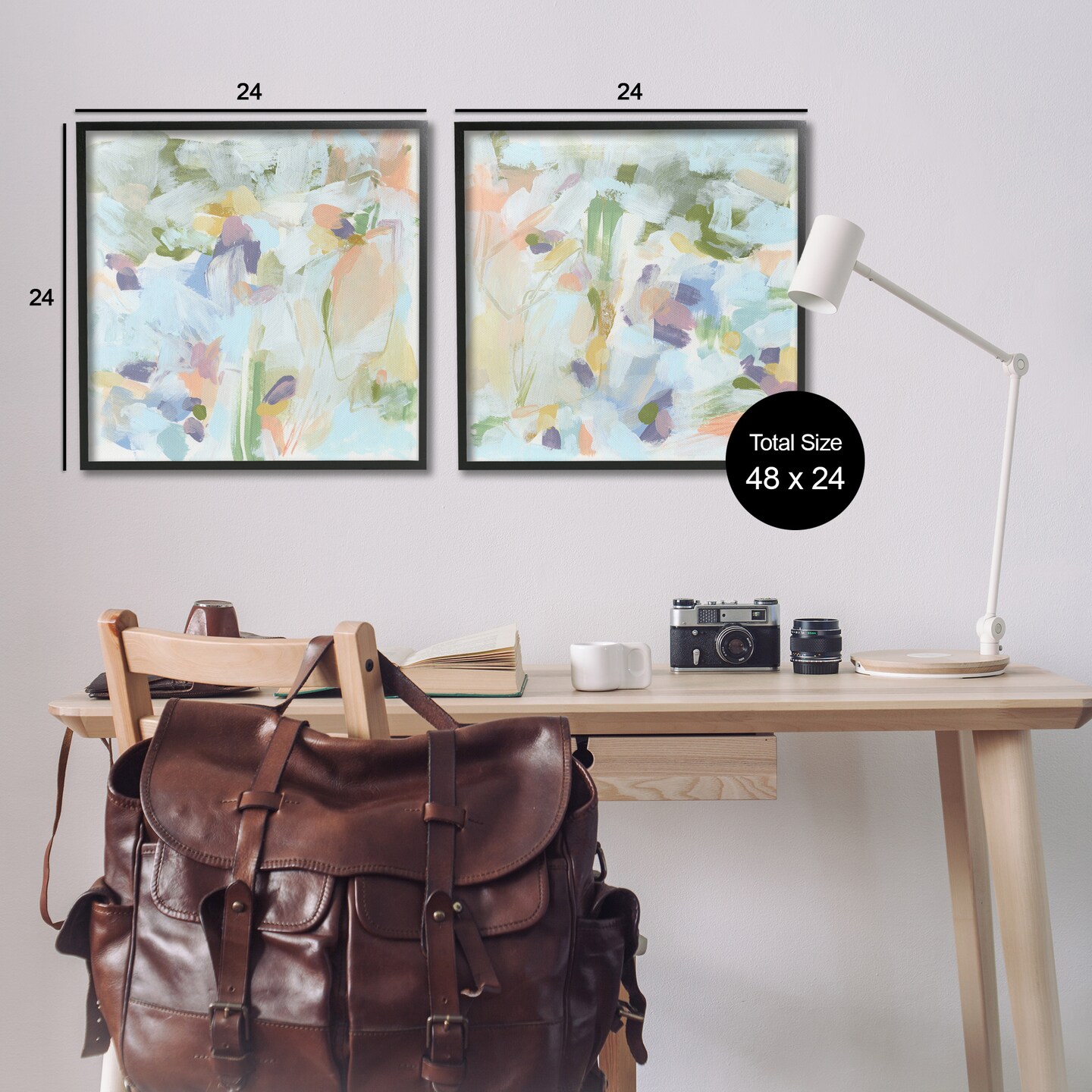 Stupell Industries Pastel Abstract Expressions 2pc Framed Giclee Wall Art Set Design by June Erica Vess