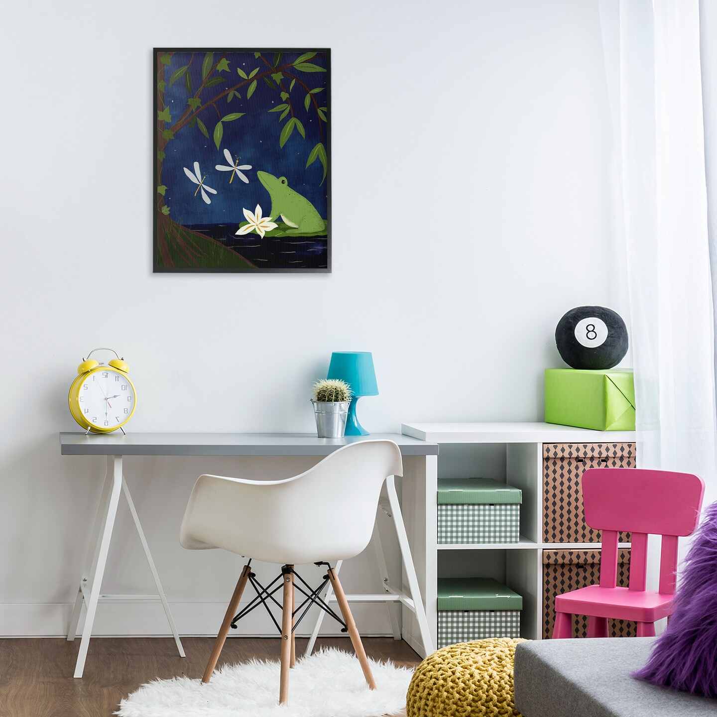 Stupell Industries Frog in Night Forest Framed Giclee Wall Art Design by Michelle Ingari Designs