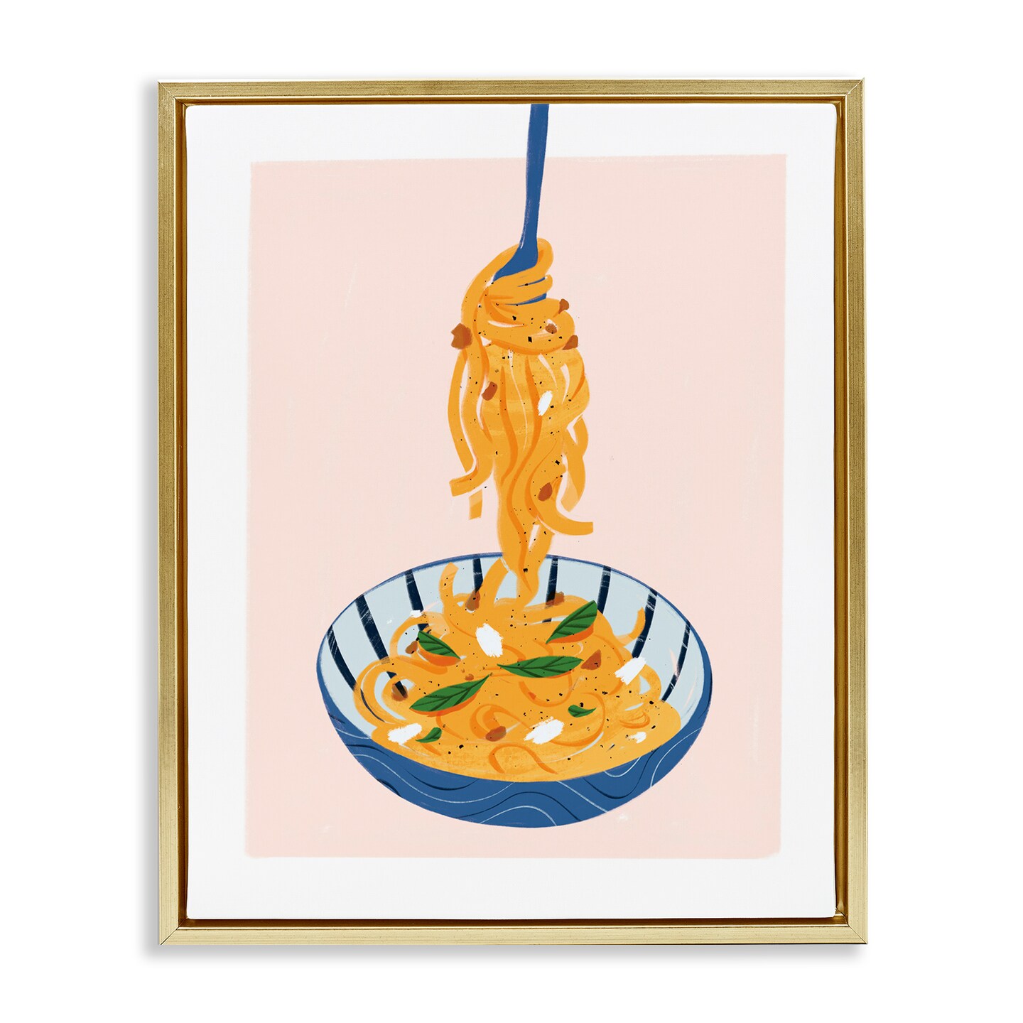Stupell Industries Modern Pasta Bowl Floater Framed Canvas Wall Art Design by Marina Astudillo