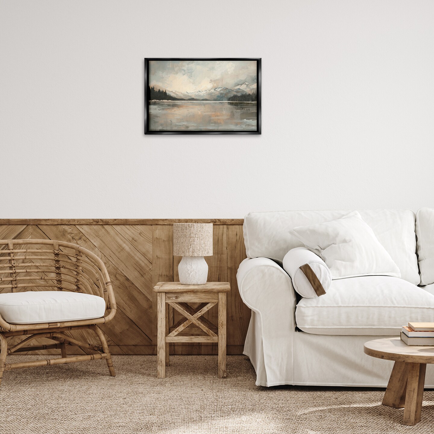 Stupell Industries Frozen Lake Landscape Floater Framed Canvas Wall Art Design by LSR Design Studio