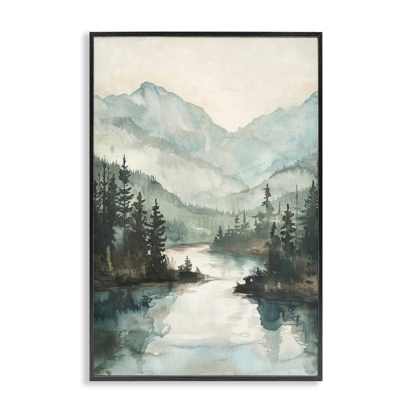 Stupell Industries Mountain River View Framed Giclee Wall Art Design by LSR Design Studio