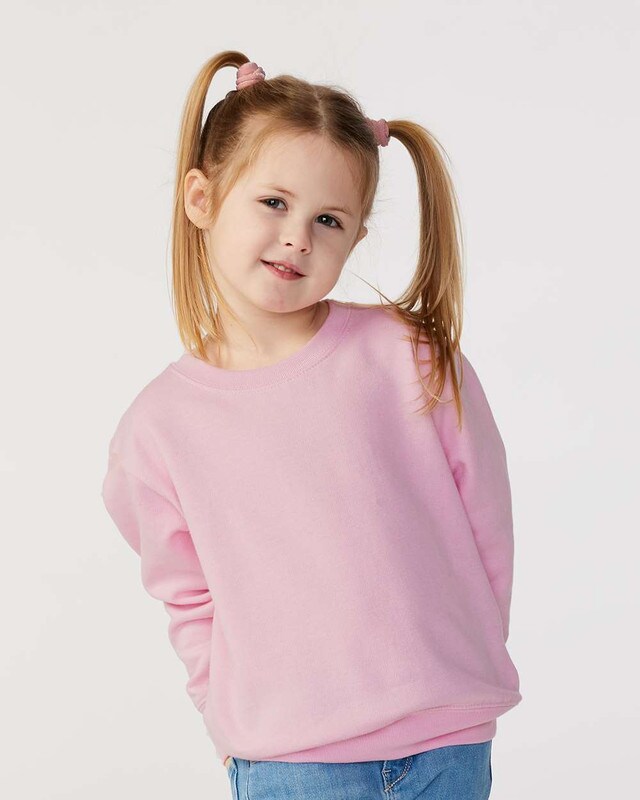 Rabbit Skins® Toddler Classic Crewneck Long Sleeve Fleece Sweatshirt