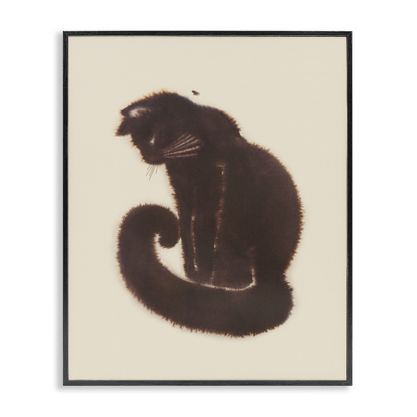 Stupell Industries Sitting Cat Curved Tail Framed Giclee Wall Art Design by Grace Popp