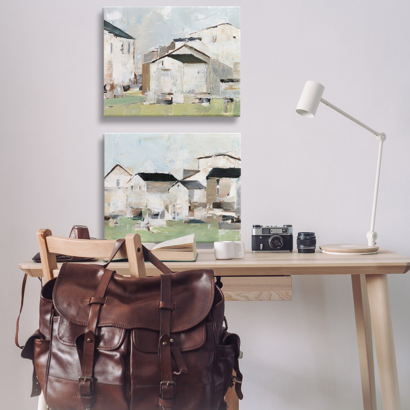 Stupell Industries Cluster of Houses View 2pc Canvas Wall Art Set Design by Ethan Harper