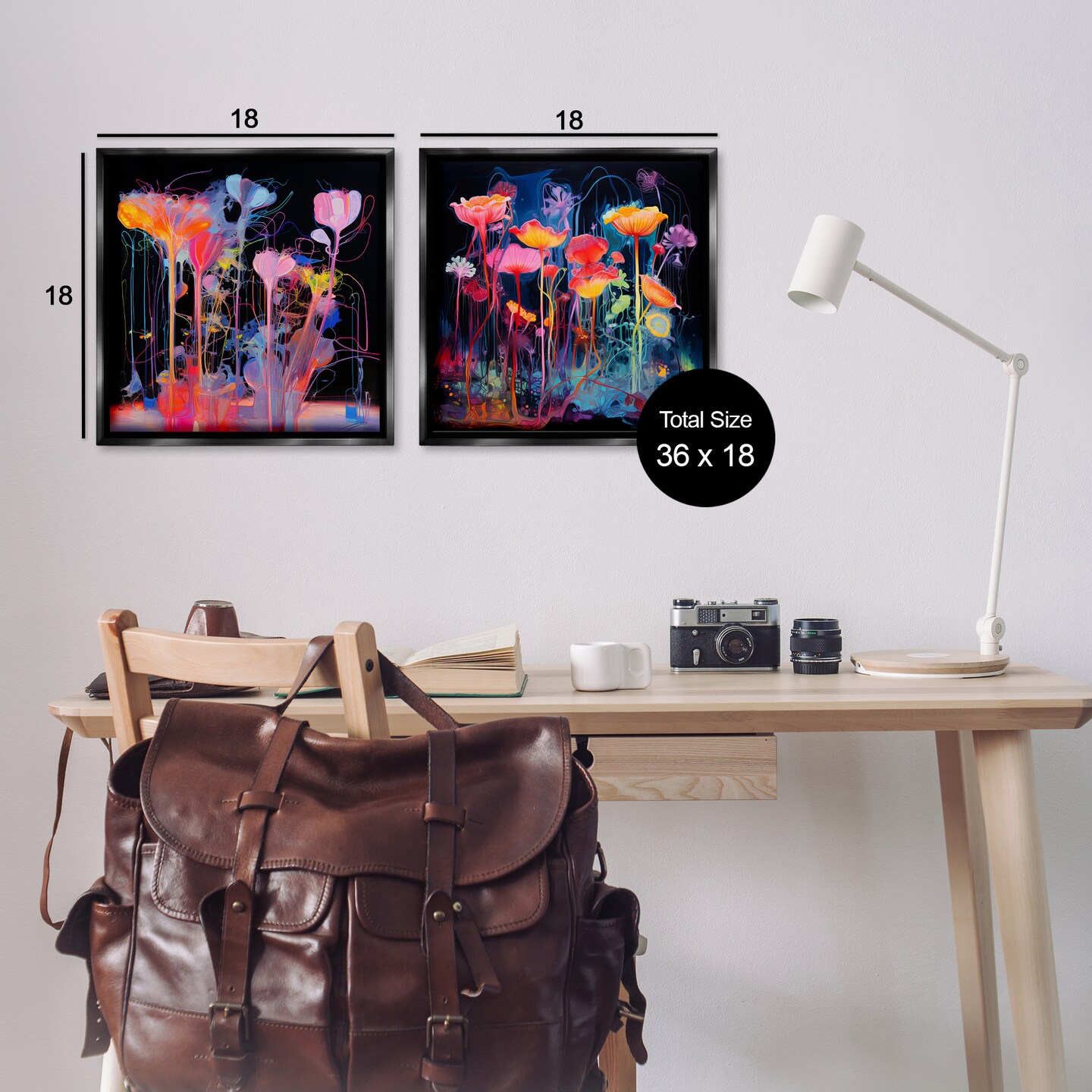 Stupell Industries Contrasting Otherworldly Blossoms 2pc Floater Framed Canvas Wall Art Set Design by Nuk Nalandro