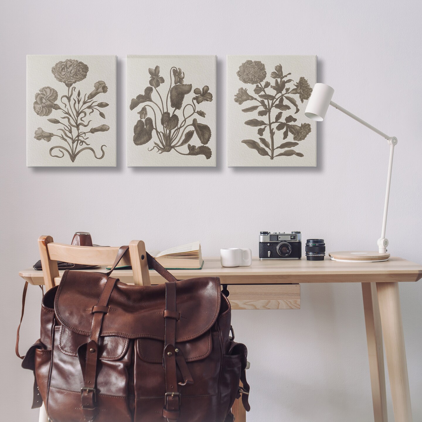 Stupell Industries Vintage Country Botanicals 3pc Canvas Wall Art Set Design by Lil' Rue