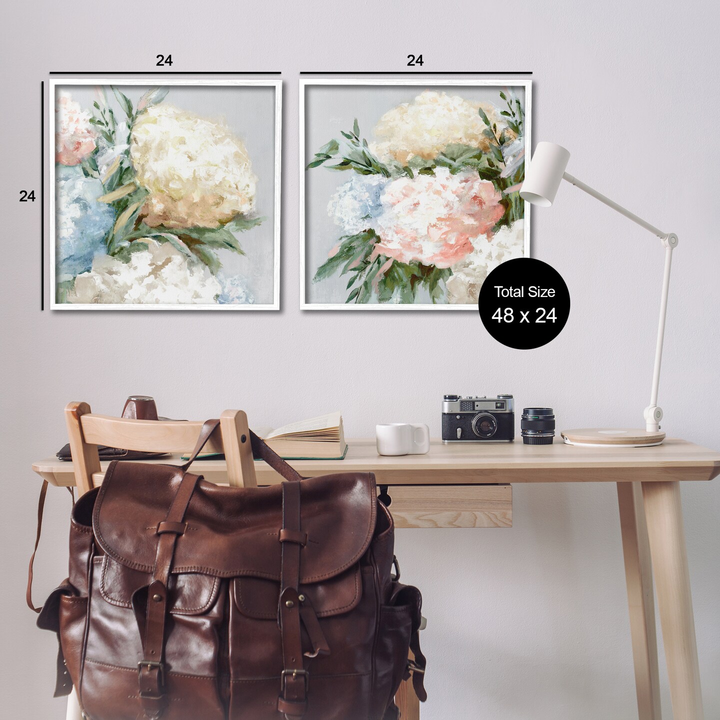 Stupell Industries Pastel Blooming Hydrangeas 2pc Framed Giclee Wall Art Set Design by Alex Black