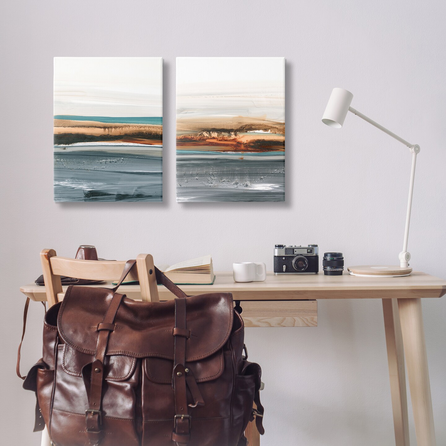 Stupell Industries Coastal Beach Impression 2pc Canvas Wall Art Set Design by Ethan Harper